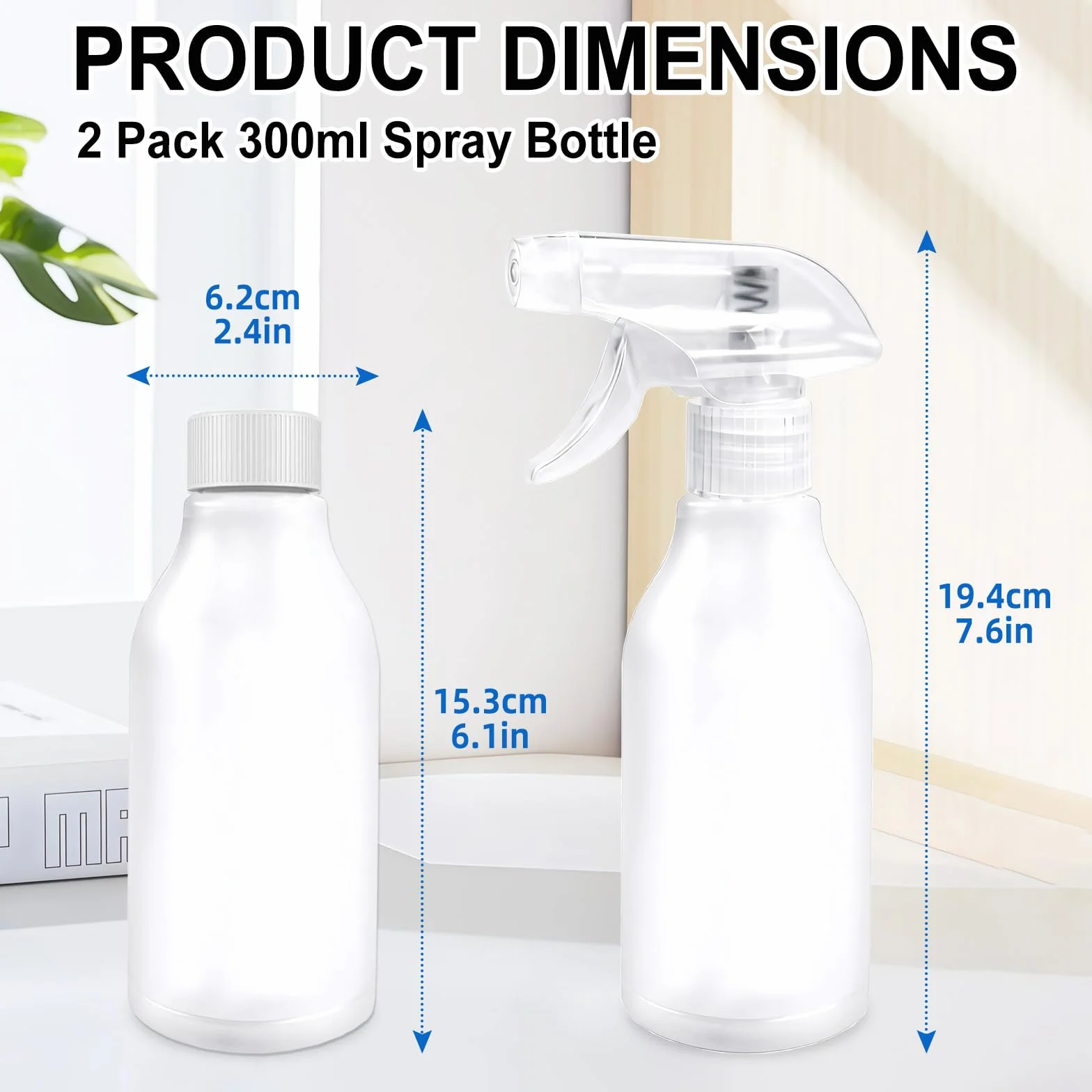 2 sztuki 300 ml rozpylacz do rozpylacza do mgły, rozpylacz wody, rozpylacz wody, parownik wodny z regulowaną dyszą parownika do ogrodu domu i urody