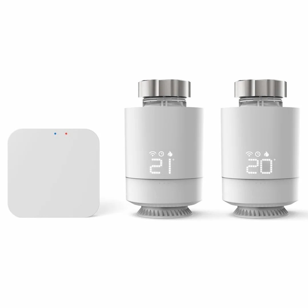 Hama Zestaw 2x Głowica Termostatyczna WIFI SMART + Przekaźnik Mostek Bramka, Sterowanie Ogrzewaniem, Zdalna Kontrola, Głosowe Sterowanie, Oszczędność Energetyczna