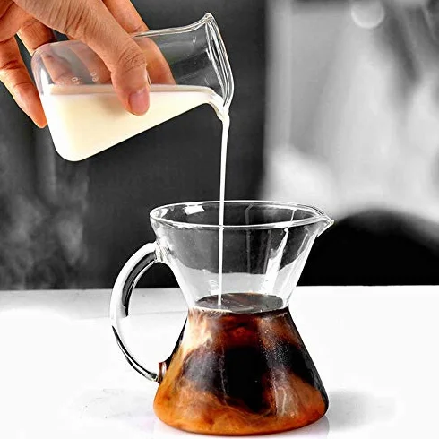 Szklany dzbanek do kawy na mleko do spieniania latte art 100 ml