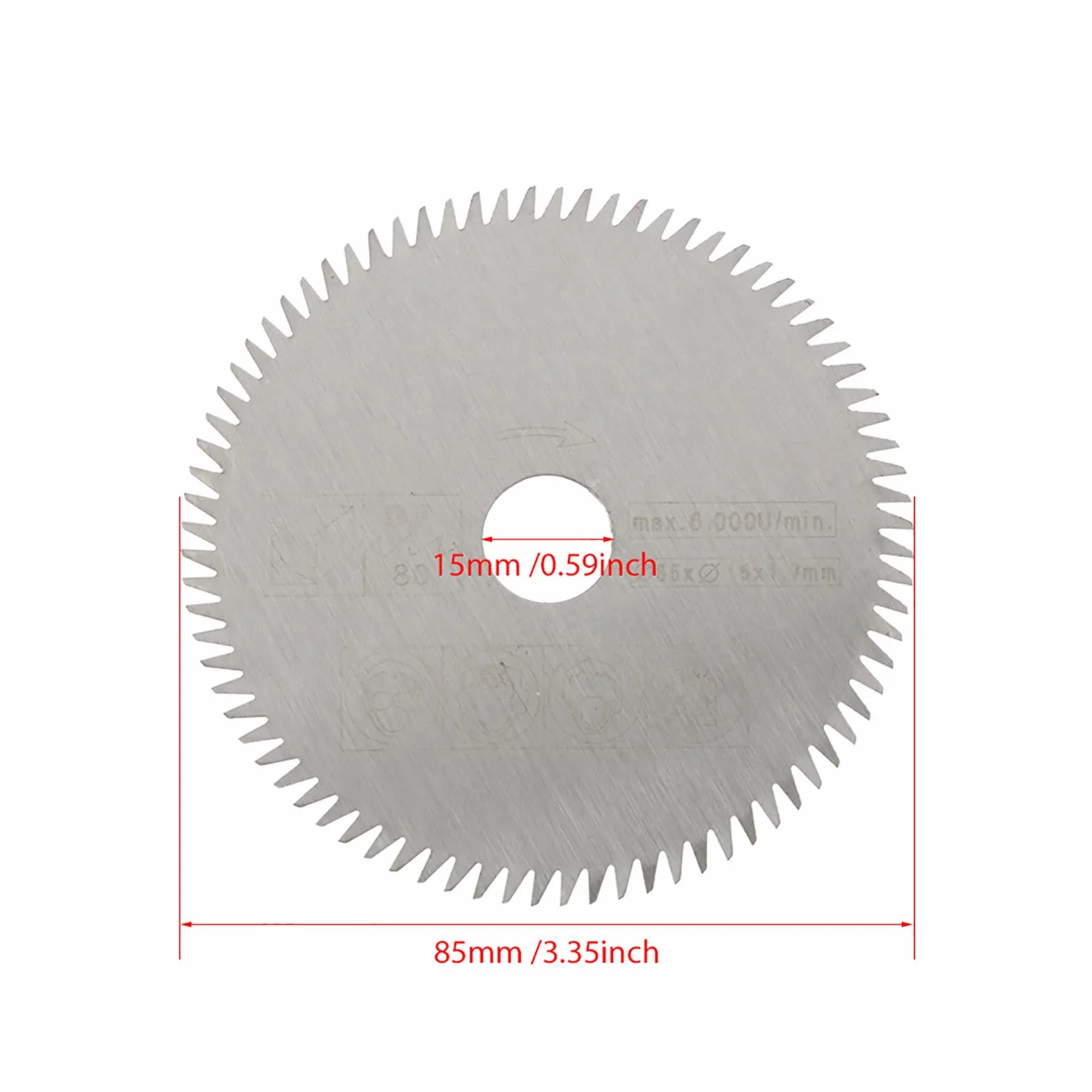 5 szt. 85 Mm Tarcza Tnąca z Węglika Spiekanego, średnica Wewnętrzna 15 Mm do Maszyn do Cięcia Marmuru, Elektryczne Piły Ręczne z 24 Zębami, 36 Zębami z Tworzywa Sztucznego, 80