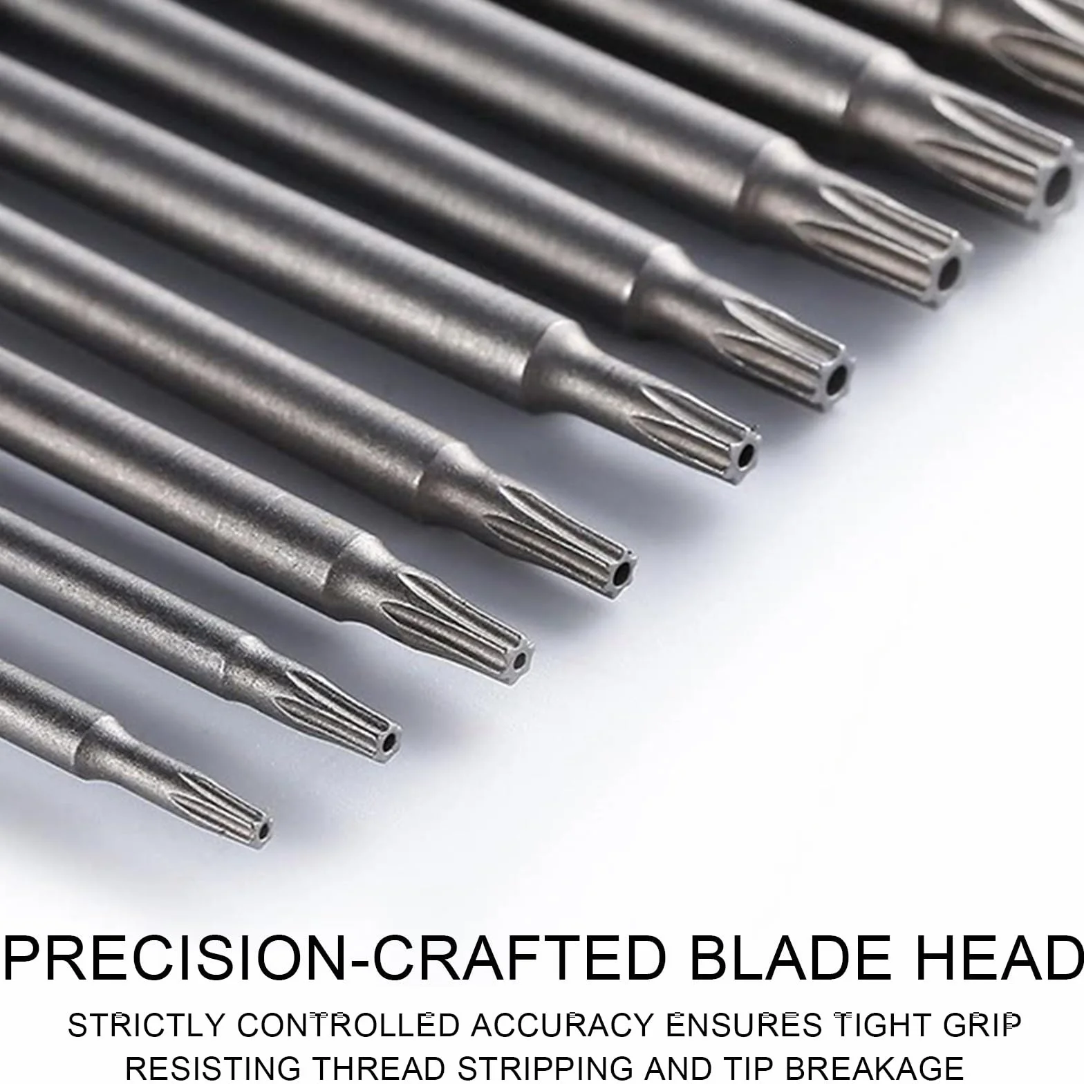 Zestaw 12 wkrętaków Torx długie, 200 mm Torx zestaw bitów długich z otworem, z uchwytem, magnetyczne bity do wkrętaków T6-T40, 1/4" sześciokątny trzpień do wkrętarki akumulatorowej
