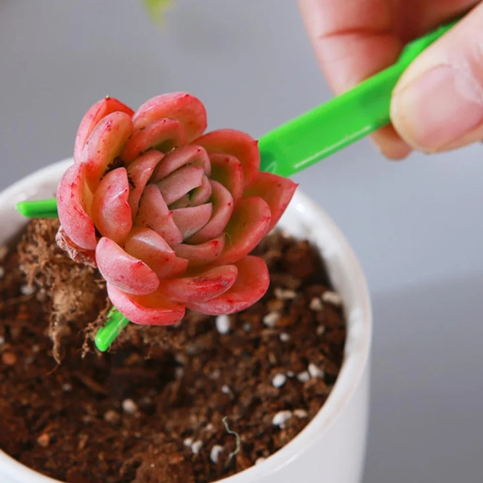 4 szt. Łopata ogrodowa, mini łopata ogrodowa, plastikowy zestaw ogrodniczy, używana do sukulentów, bonsai (różowa)