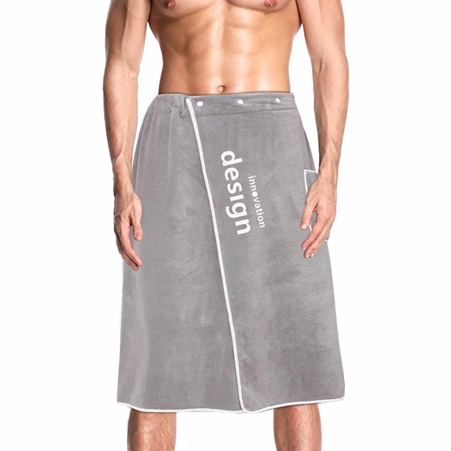 100% bawełna kilt do sauny dla mężczyzn, ręcznik do sauny, kilt do sauny dla mężczyzn z 4-stopniowym regulacyjnym zapięciem na guzik, do siłowni, prysznica, sauny, spa i plaży, średnia