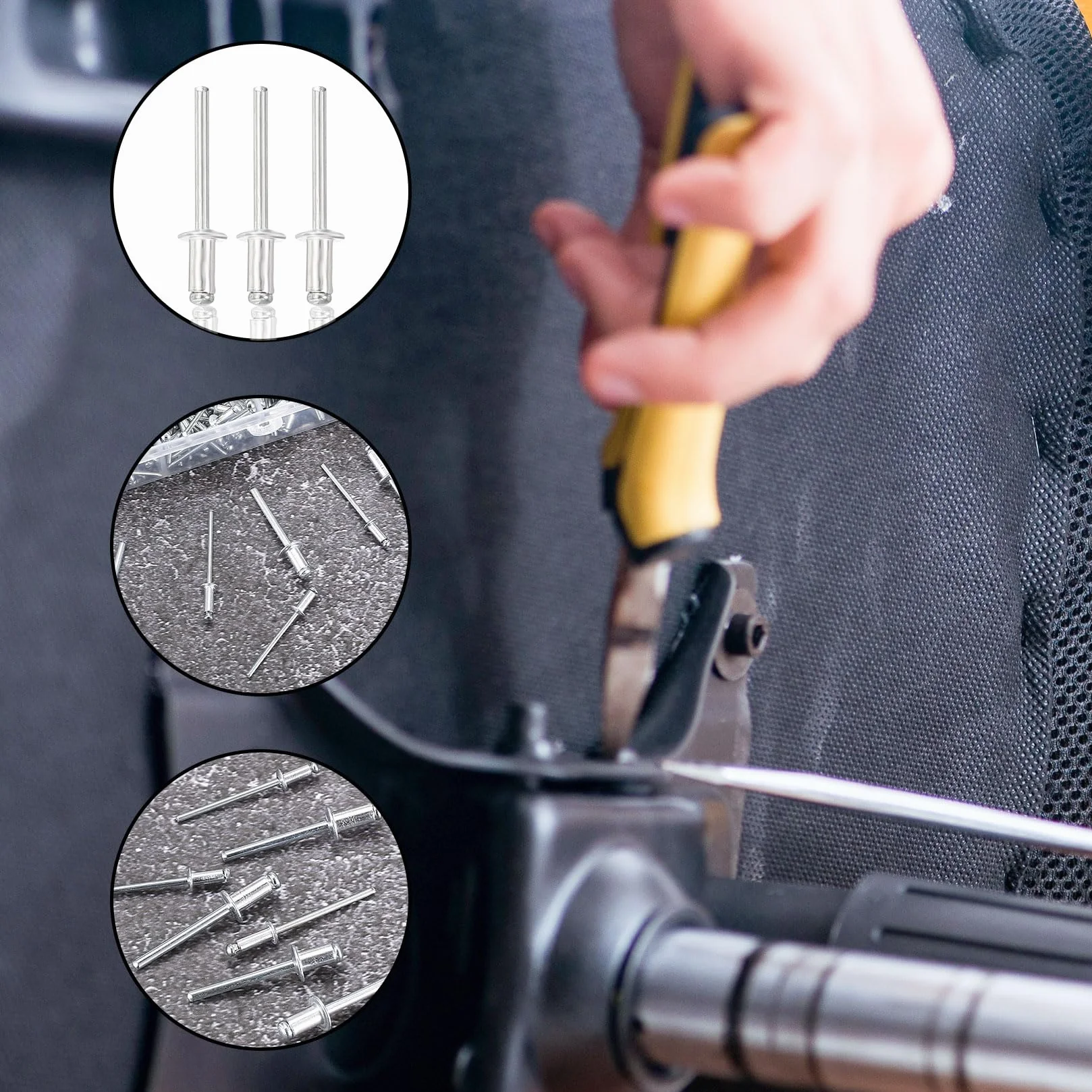 Zestaw nitów zrywalnych, aluminiowe nity zrywalne, 500 szt. aluminium/stal, 5 rozmiarów nitów popowych, płaskich łeb do metalu, drewna, tworzywa sztucznego, 3,2 mm i 4,8 mm