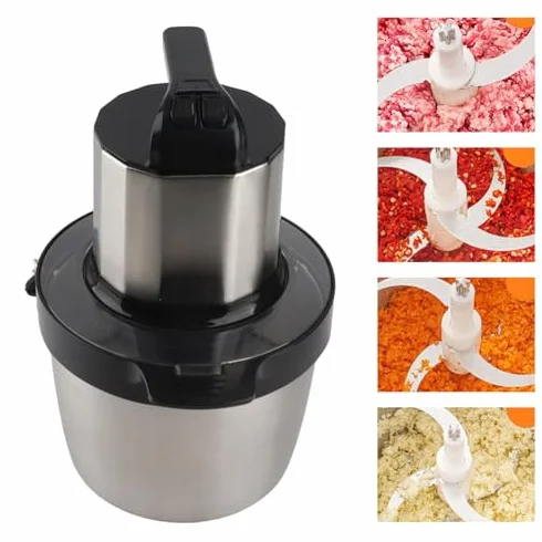 Elektryczny Blender do Mięsa 6L, 1500W, Blender C ze Stali Nierdzewnej, z 2 Biegami, Zapewniający Wydajne Siekanie Mięsa i Warzyw