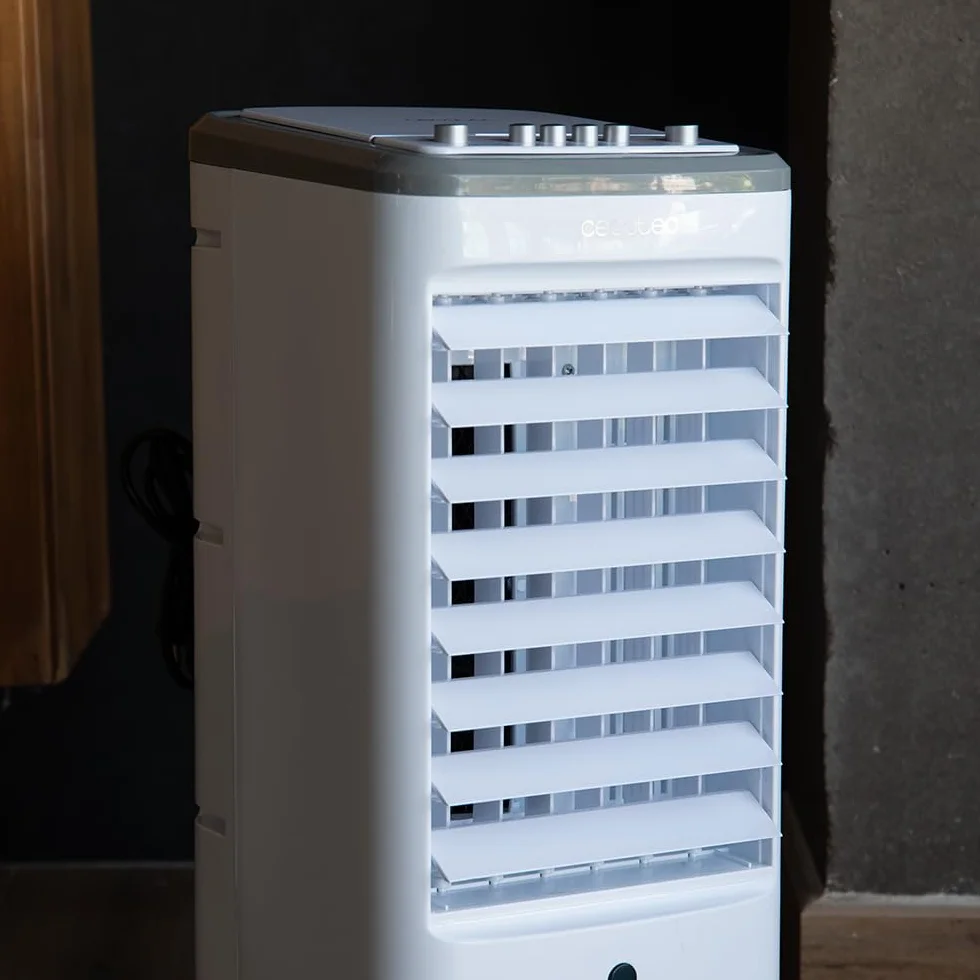 Cecotec Klimatyzator Ewaporacyjny EnergySilence 3500 Cool Compact. 65 W, zbiornik 3,5 l, 3 prędkości, oscylacja 70º, wielokierunkowe kółka, zawiera 2 chłodnice