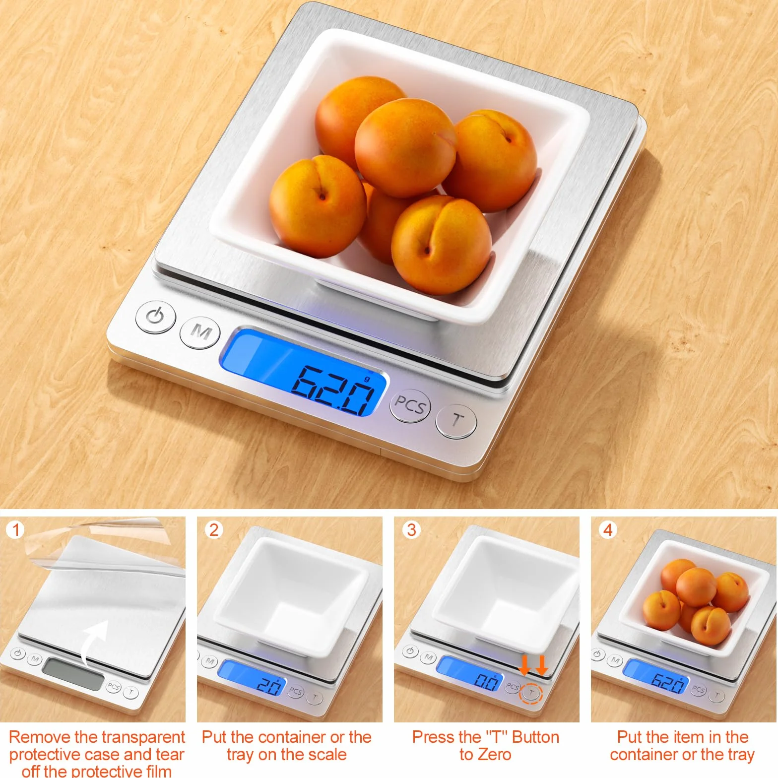 Gvolatee Cyfrowa Waga kuchenna 3kg/0.1g
