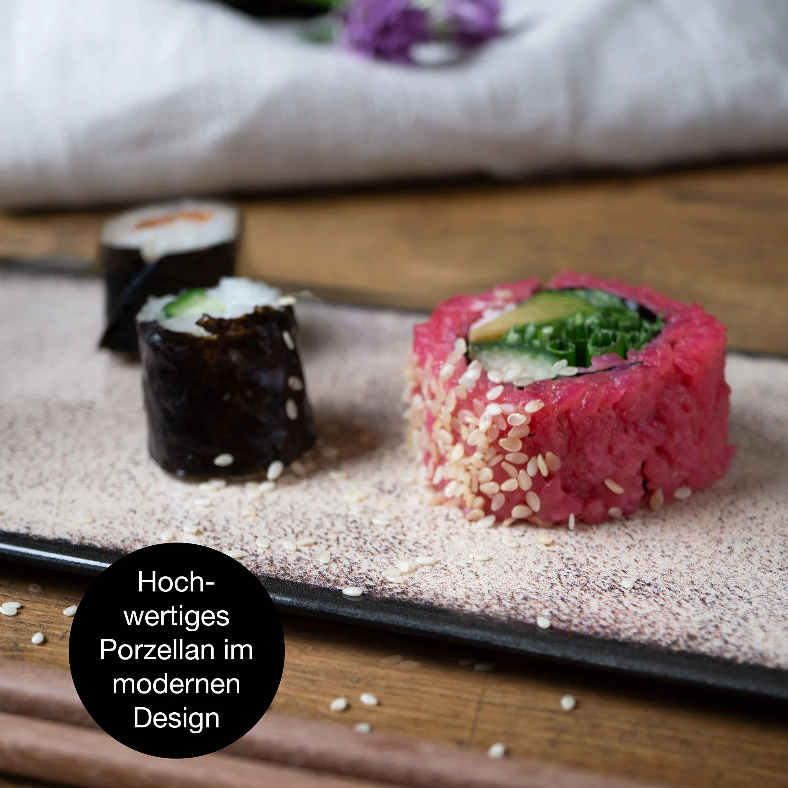 Moritz & Moritz VIDA zestaw naczyń do sushi dla 2 osób, zestaw 10 sztuk, zestaw do sushi z 2 talerzami do sushi, miseczkami na sosami i pałeczkami