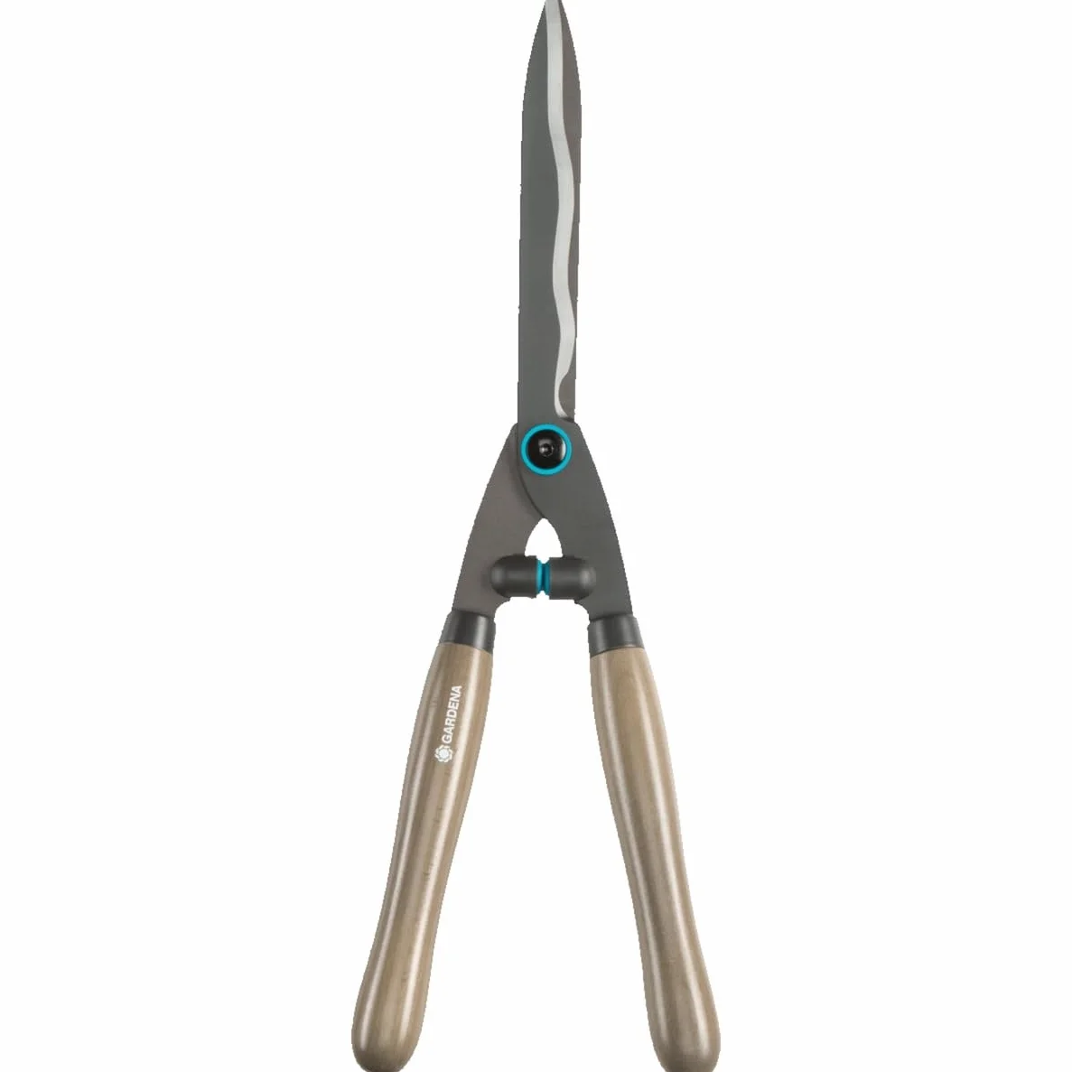 Gardena nożyce do żywopłotu NatureCut: wytrzymałe nożyce ogrodowe do cięcia żywopłotów i grubszych gałązek, 23 cm, ostrza z powłoką antyadhezyjną, ergonomiczne uchwyty drewniane (12300-20)