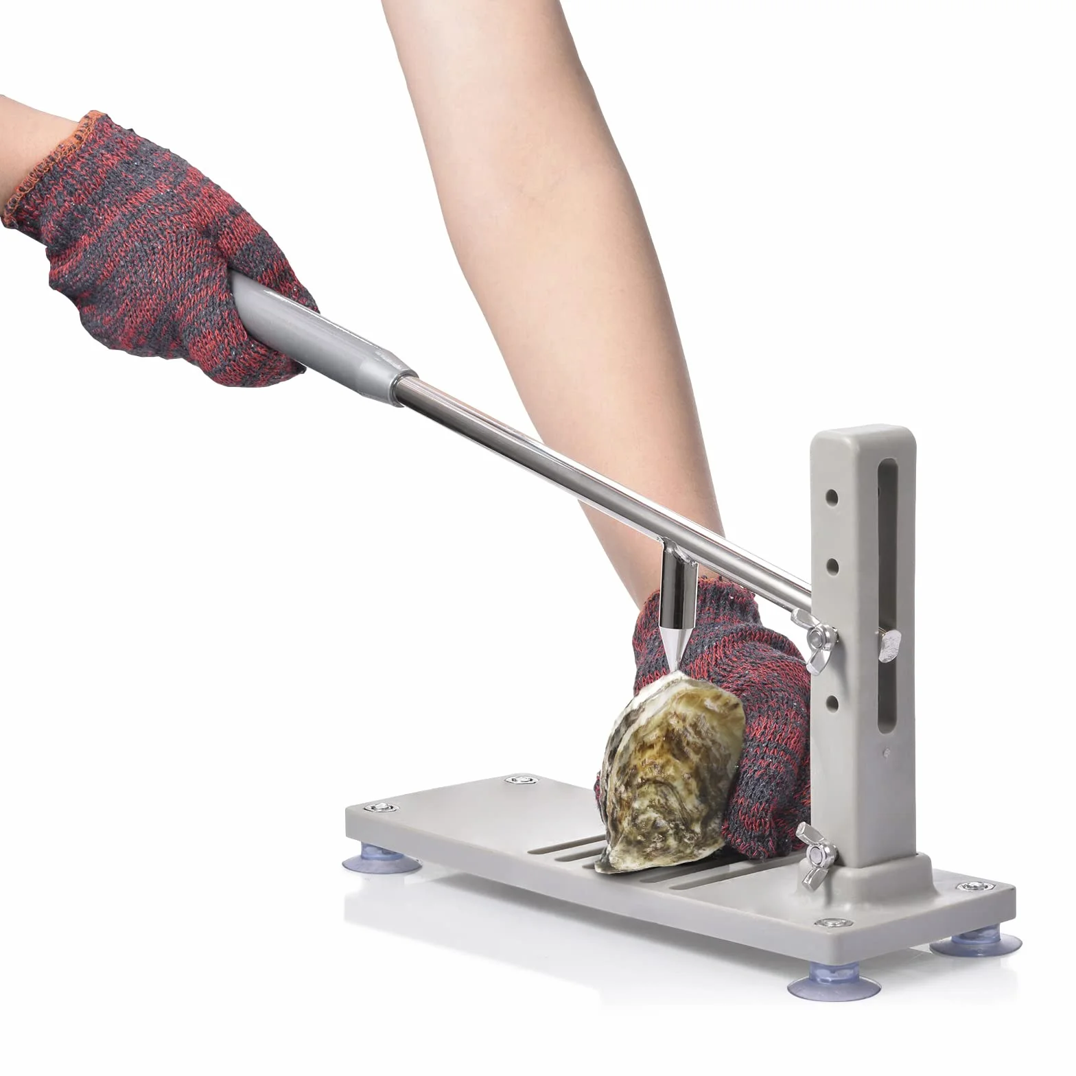 Oyster otwieracz do ostryg shucker ze stali nierdzewnej, zestaw z nożami i rękawicami odpornymi na cięcie, antypoślizgowa podkładka, 13 mm głowica tnąca