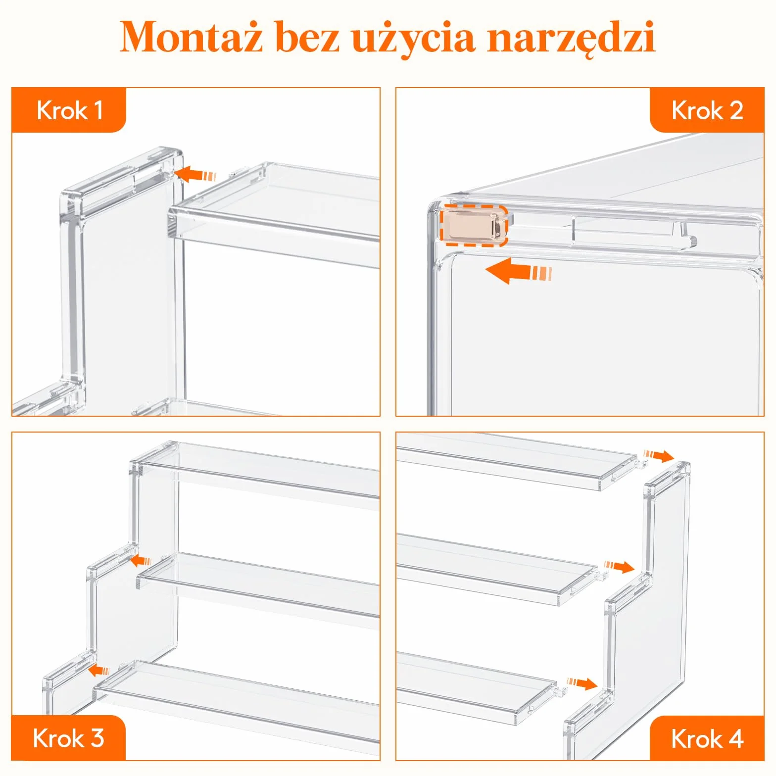 Lifewit 3 Tier Clear Display Risers Stand, 22,8 cm Plastikowe Risers do Wyświetlania, Plastikowe Organizatory do Figurek/Cupcake/Perfumy, Stojak Wyświetlania Biurkowego Dekoracji, 2 Opakowanie
