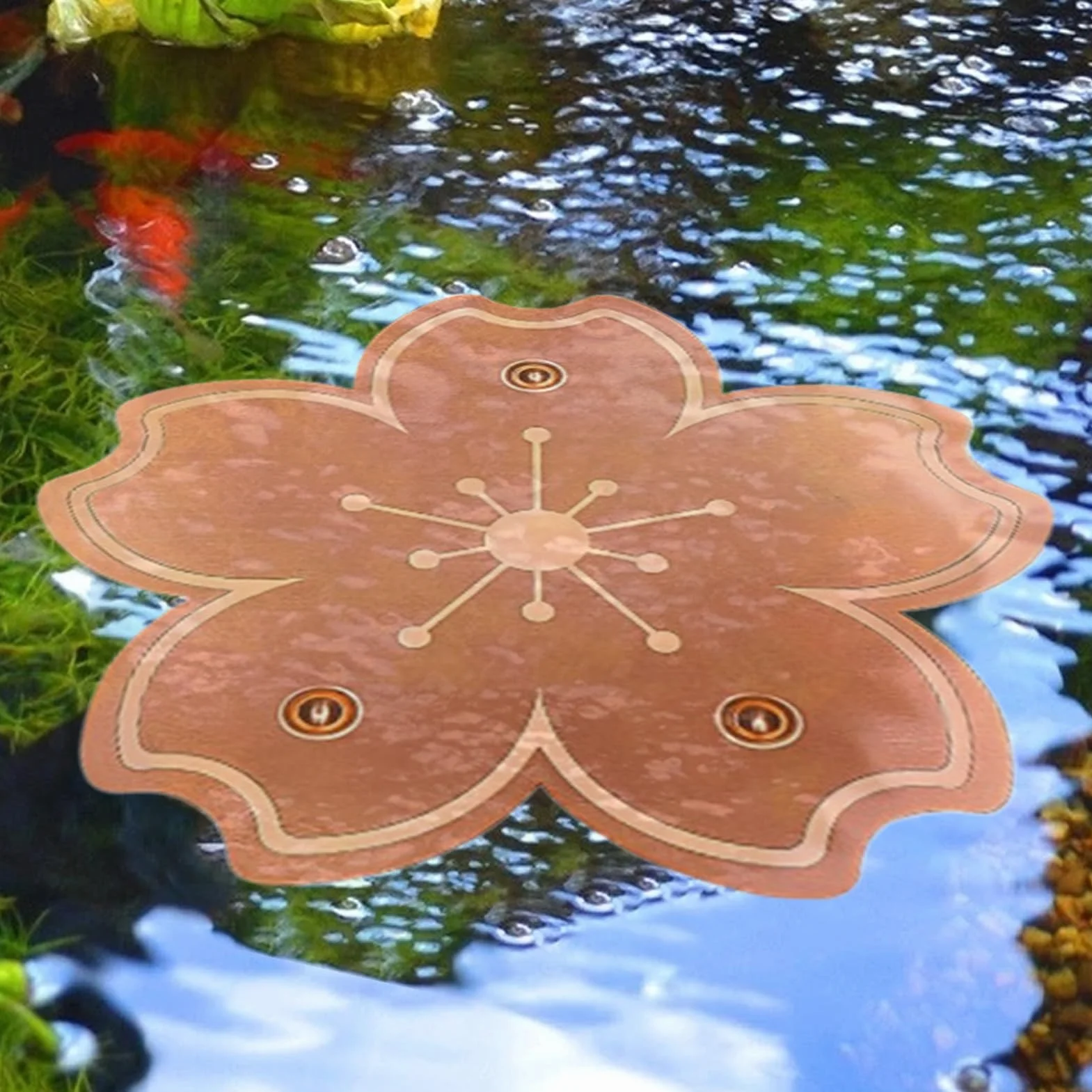 Bird Bath Disc, Copper Purification Plate, Birdbath Cleaner with Triple-Point Support for Garden, Yard, Patio, Nature Exhibits, Landscaping, and Park Water Bowl Maintenance