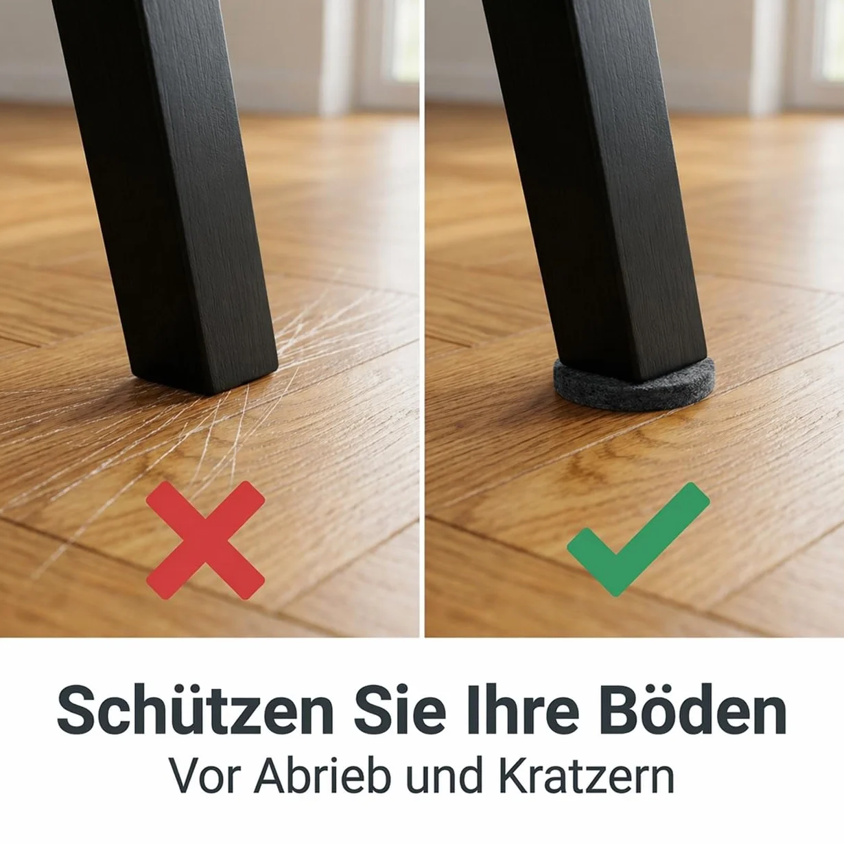 haggiy peha podkładki filcowe - podkładki do parkietu samoprzylepne, prostokątne, 15 x 45 mm, brązowe (8 sztuk)