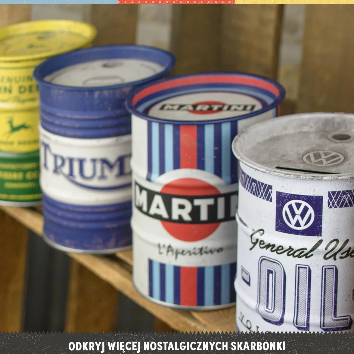 Nostalgic-Art Retro Skarbonka Ford Mustang GT 1967 Motor Oil 600 ml Metalowa Styl Vintage