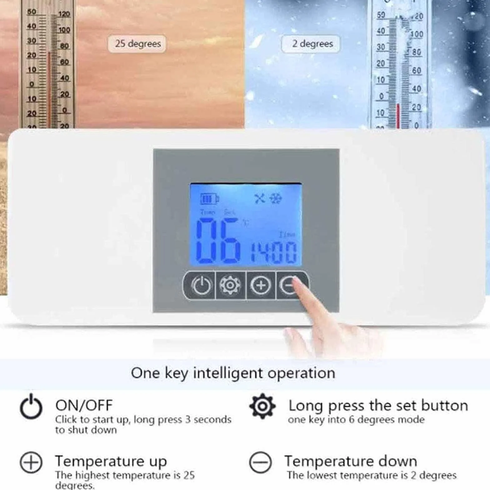 Przenośna lodówka na leki, mini lodówka na leki, chłodziarka LED 2-8°C, lodówka podróżna z baterią litową 8000 mAh
