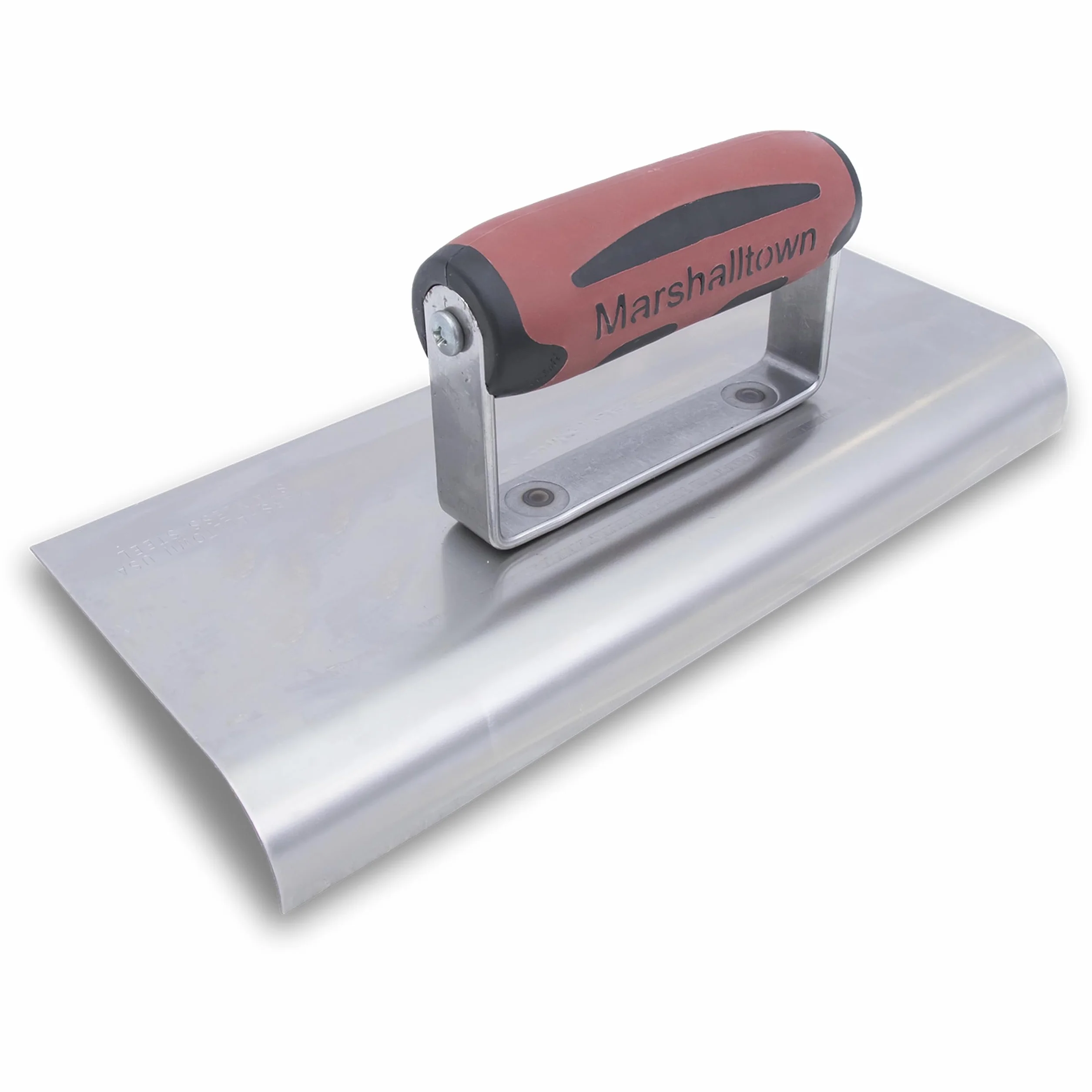Zacieraczka do krawędzi Marshalltown ze stali nierdzewnej z uchwytem Durasoft, zapewnia zaokrąglenie na betonie, promień: 19 mm, warga 25 mm, rozmiar zacieraczki: 254x102 mm