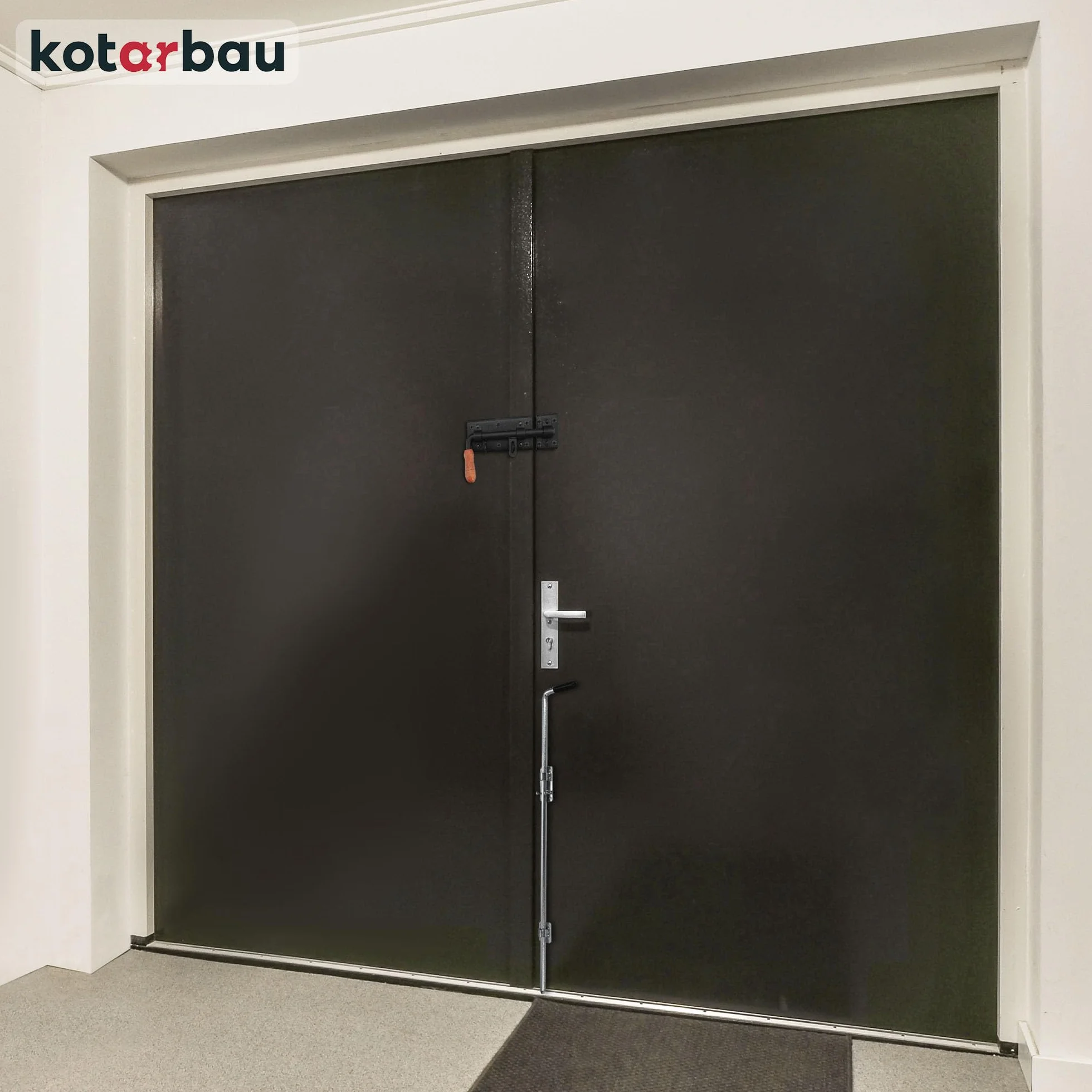 KOTARBAU® Brygiel do bramy 280 mm lewy rygiel do drzwi rygiel zamkowy rygiel zamkowy powlekany proszkowo zamek ryglowany zamknięcie bramy czarny najwyższa jakość