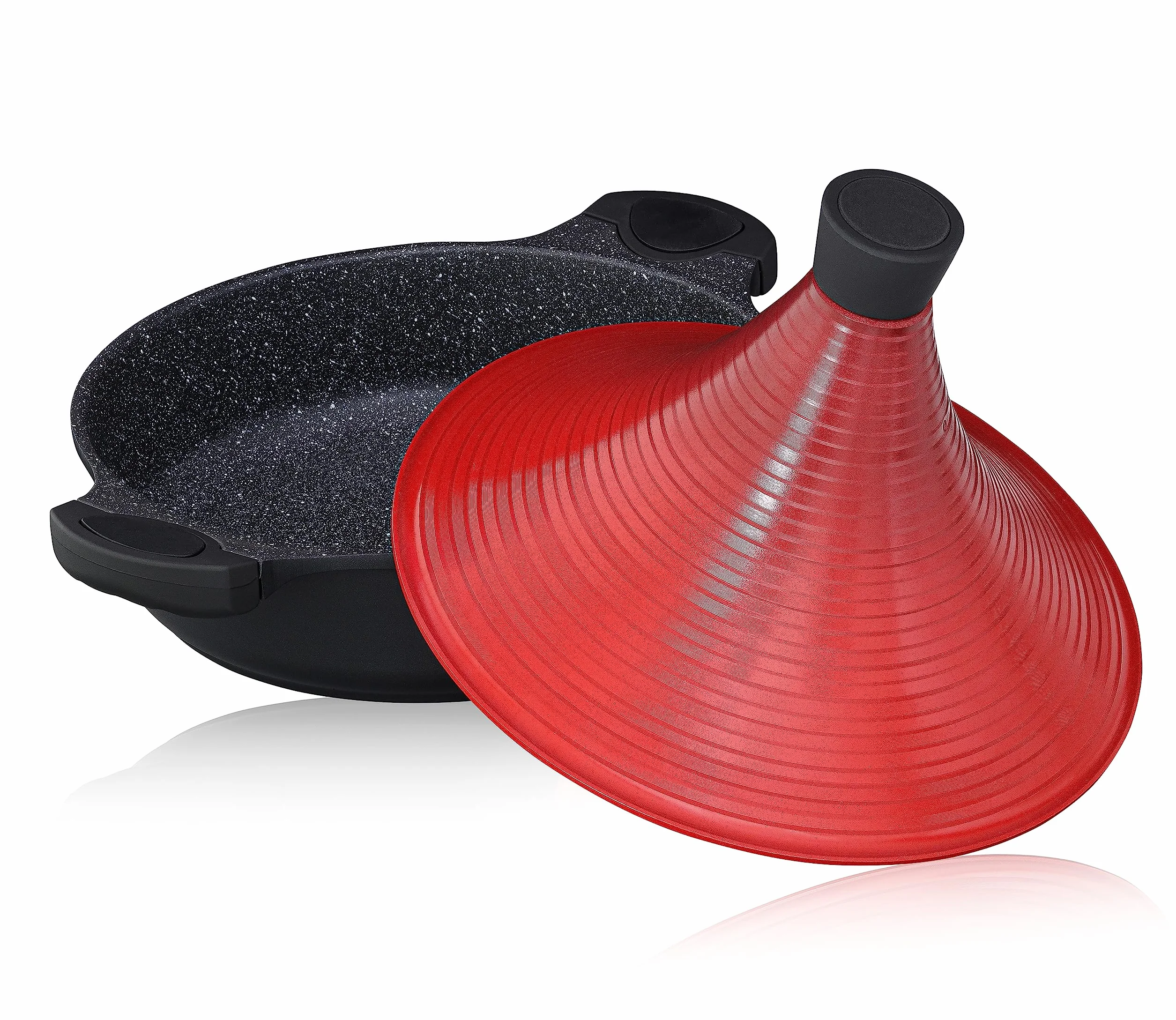Marokański garnek do gotowania tagine | Indukcja | Pokrywka samoprzylepna 28cm duża metalowa | Super Non Stick Tradycyjny Tender Slow Cook Tajin Garnek do Zapiekanek (Multi)