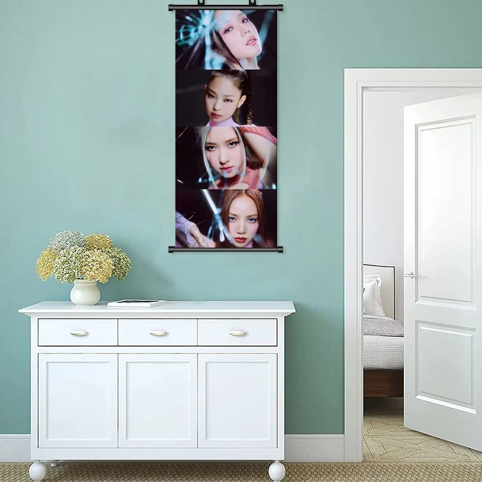 TuYines Blackpink Merchandise - obraz na rolce, artykuł dla fanów, plakat przewijany, prezent, plakat materiałowy do dekoracji ścian 70 x 30 cm