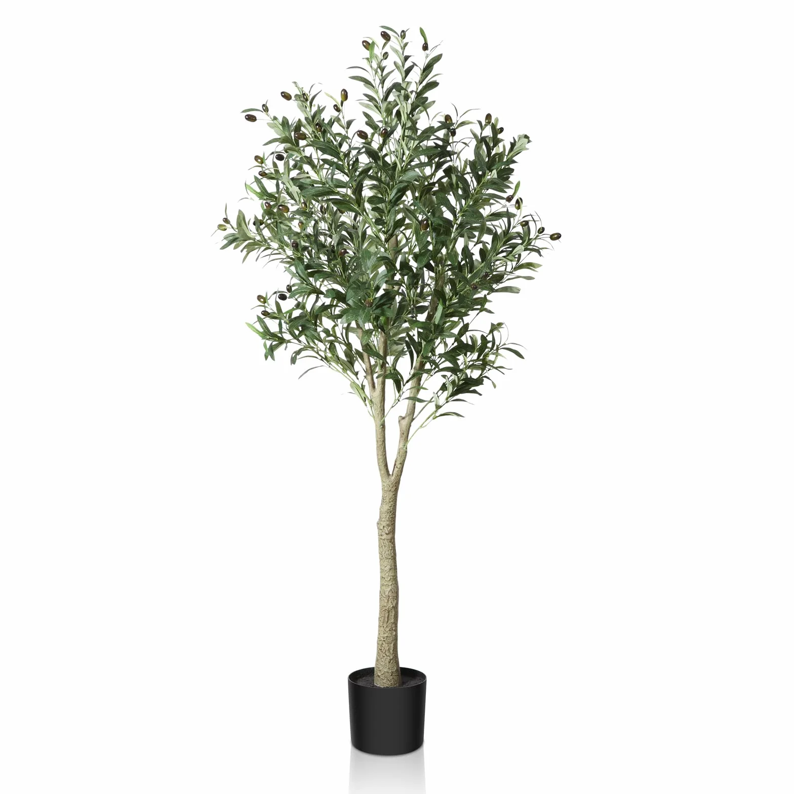 CROSOFMI Drzewo Oliwne Sztuczne 150 cm Duże Wysokie Sztuczne Rośliny z Jedwabiu Oliwnego Wewnątrz w Doniczkach Sztuczna Tropikalna Duża Sztuczna Roślina Odpowiednia do Domowego(1 Pack)