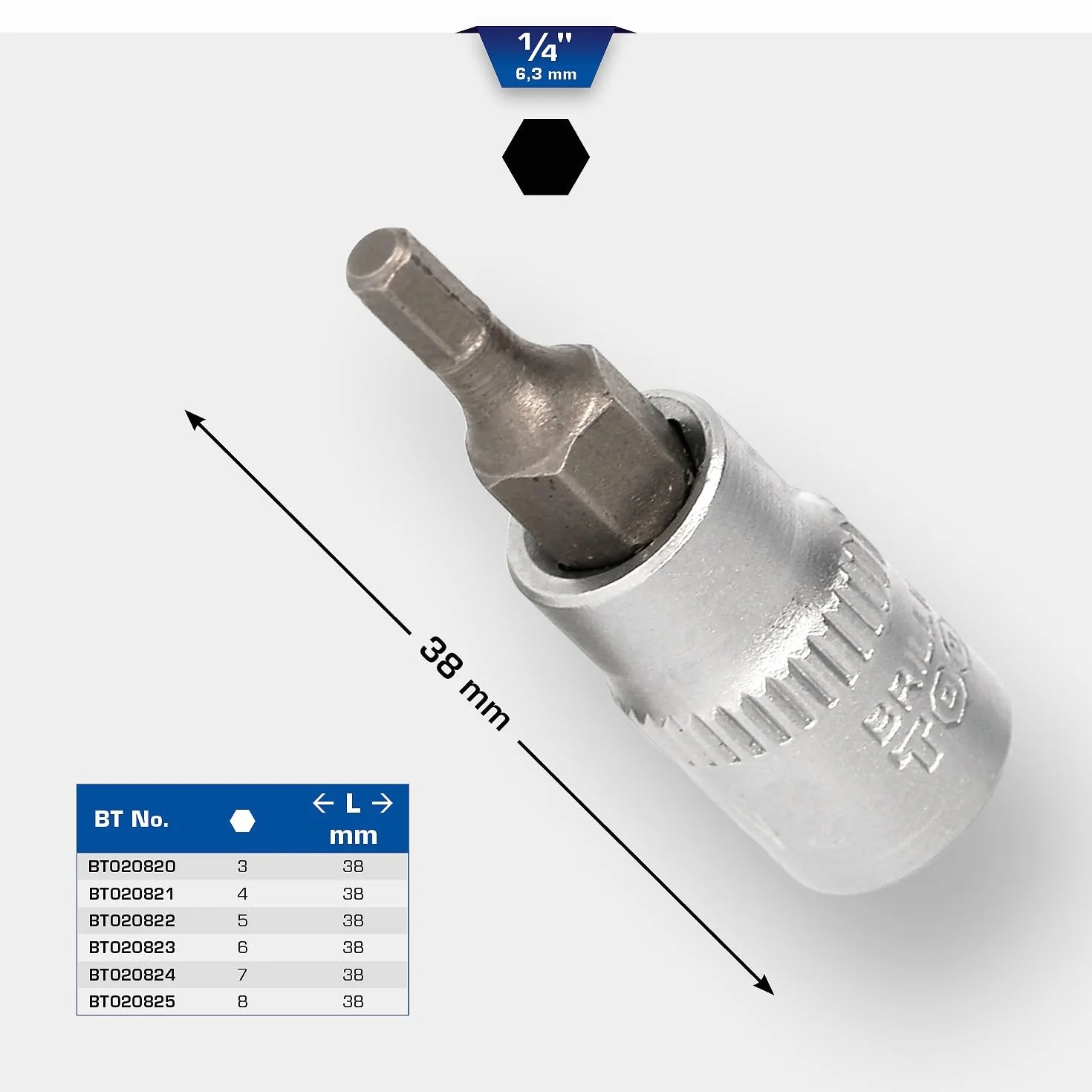BRILLIANT TOOLS BT020823 1/4" Nasadka z bitami, imbusowa, 6 mm [Powered by KS TOOLS]