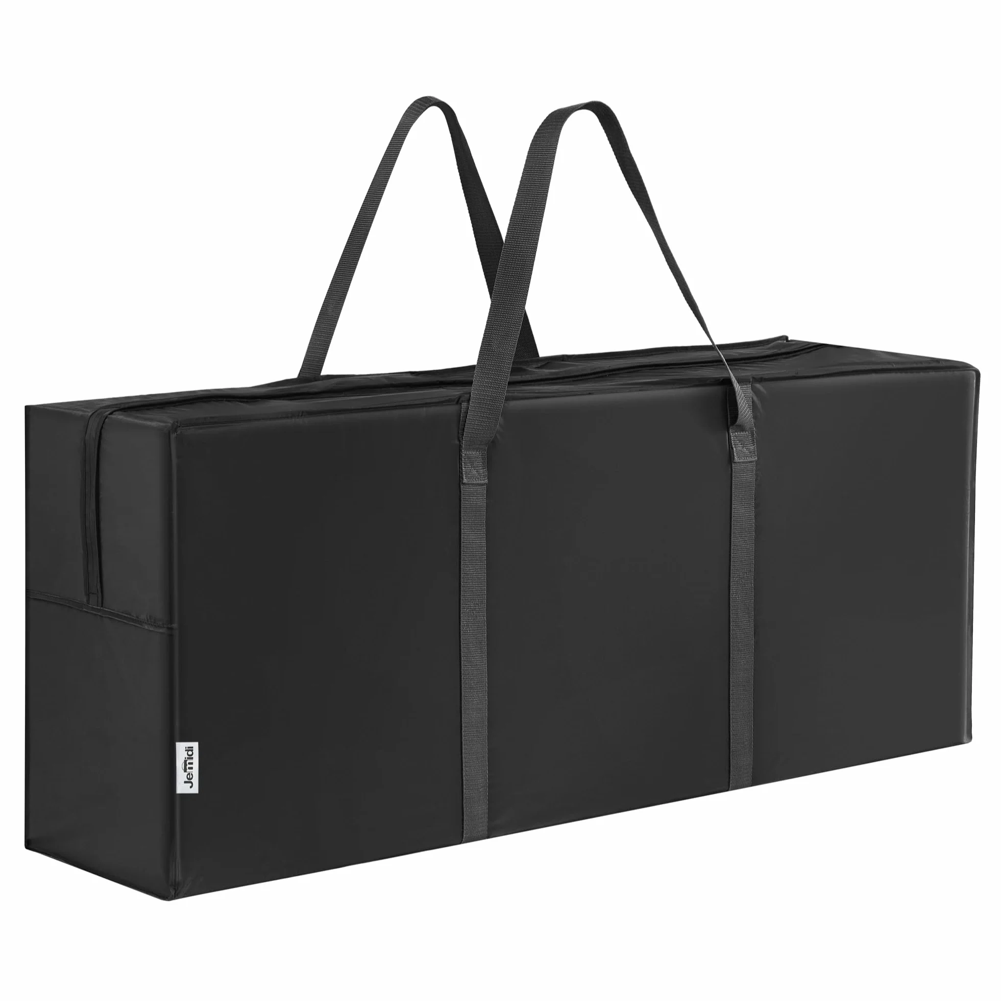 JEMIDI Torba do przechowywania poduszek ogrodowych - 125 x 30 x 50 cm (49.2" x 11.8" x 19.7") - Duża, lekka torba do przechowywania poduszek na meble ogrodowe - Czarna