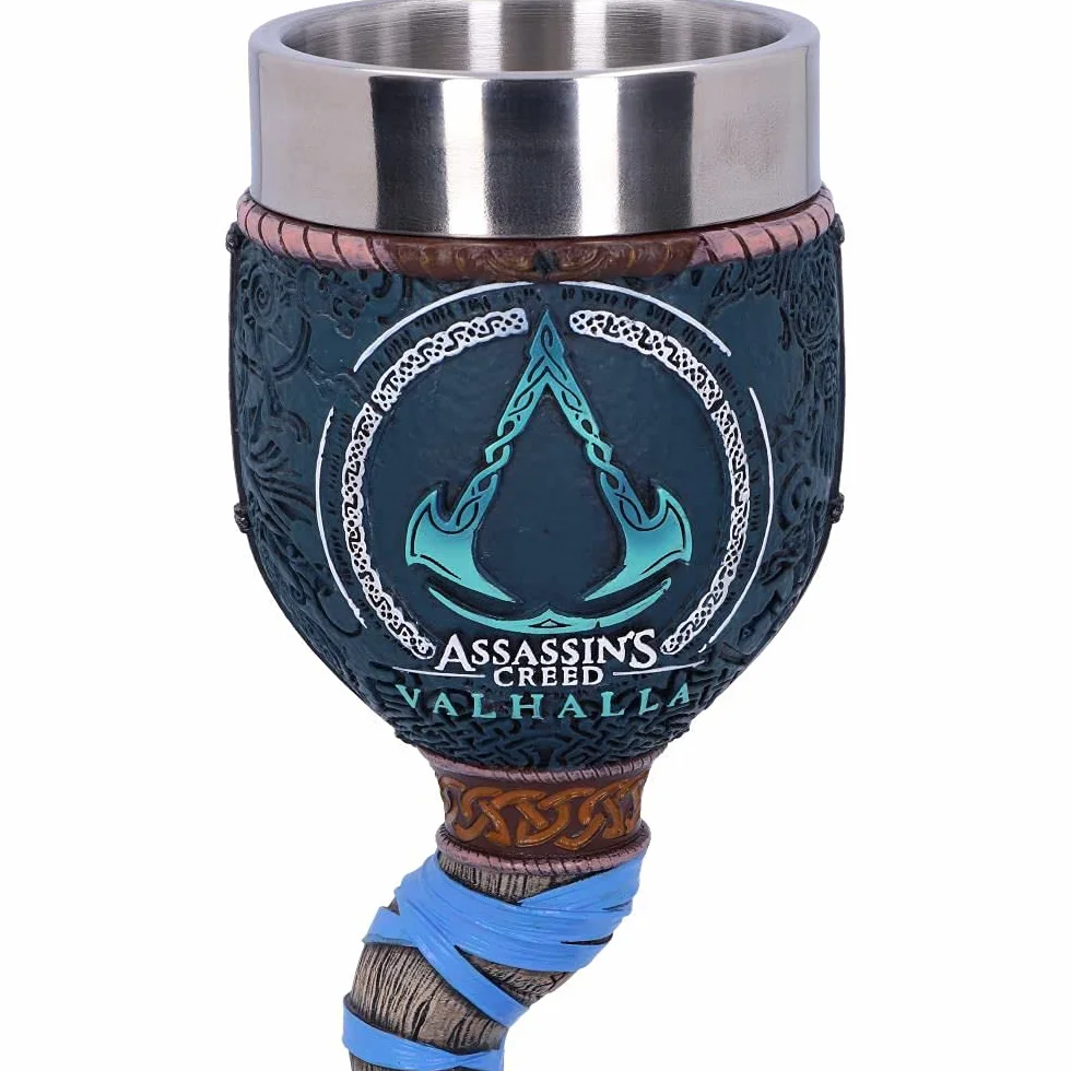 Nemesis Now Oficjalna licencja Assassins Creed Valhalla Viking Game Goblet, żywica ze stali nierdzewnej