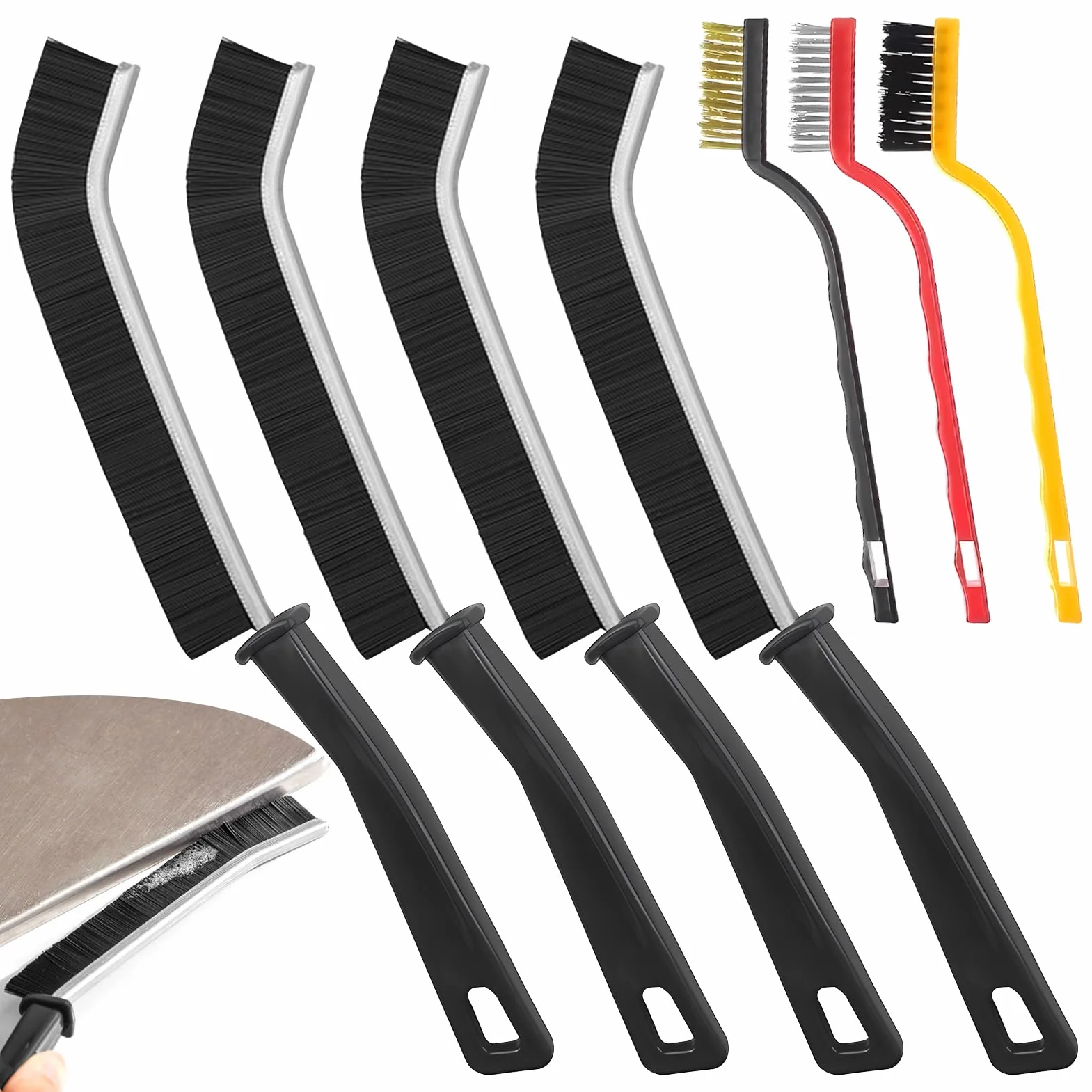 Crevice Cleaning Brush 7 sztuk, szczotka do czyszczenia fug, szczotka do szorowania, szczotka do czyszczenia szczelin, zestaw szczotek do głębokiego czyszczenia do kuchni, łazienki, okna