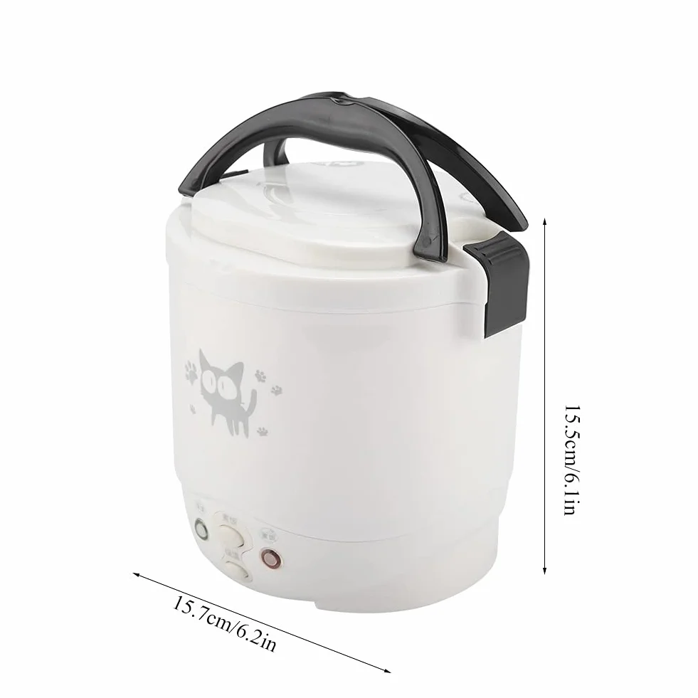 Wakects Samochodowy Szybkowar do Ryżu, 12V, Przenośny, 1L, Mini Elektryczny Parowar, dla 2 Osób, do Kampera