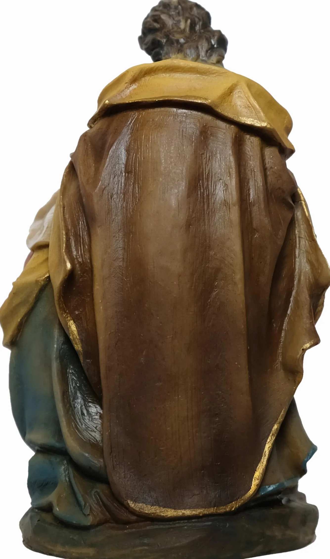 Szopka bożonarodzeniowa Święta Rodzina, styl barokowy, ręcznie malowana figurka, wysokość 14 cm, sztuczny kamień z żywicy poliestrowej, wielokolorowa szopka