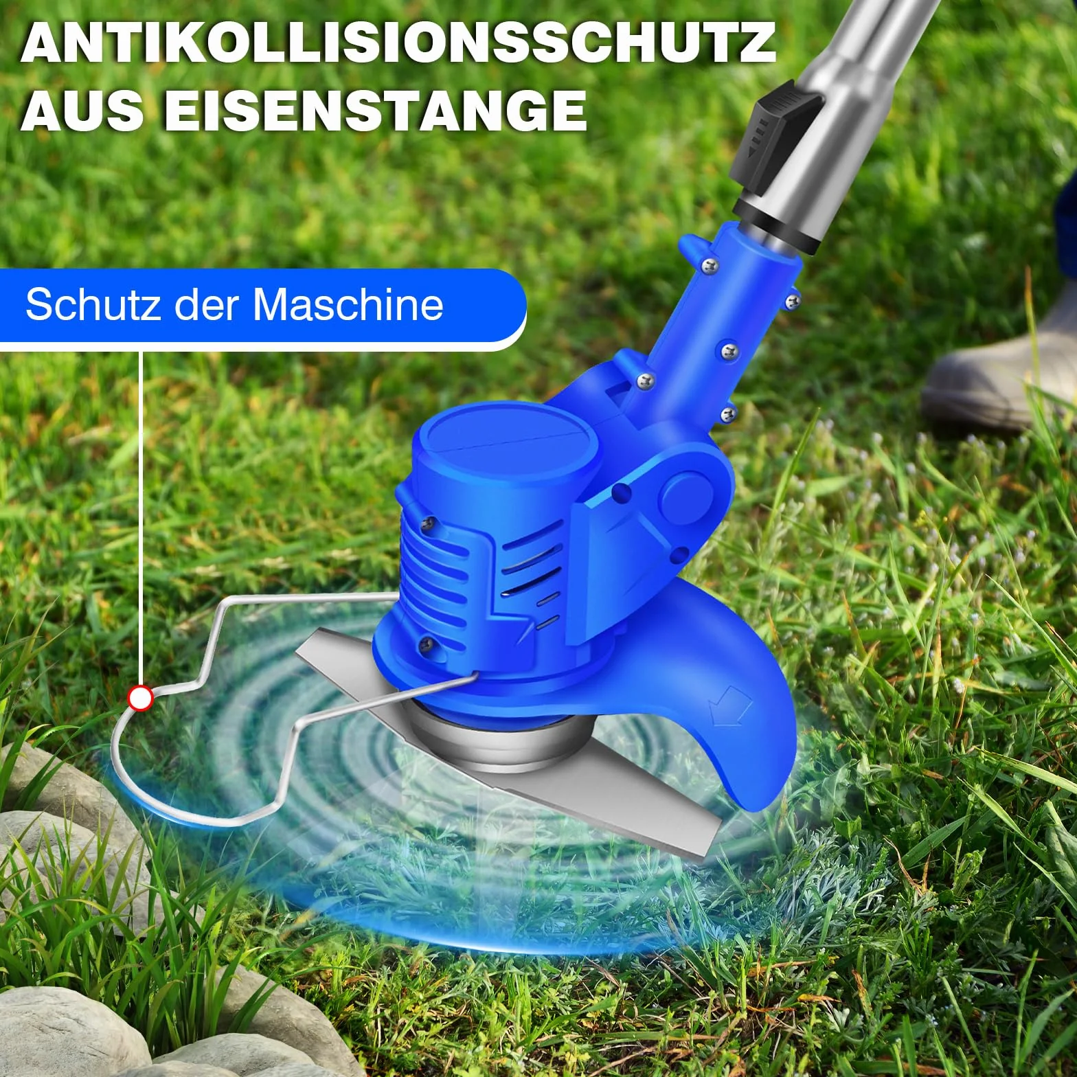 Akumulatorowa podkaszarka do trawy z akumulatorem 21 V z 2 bateriami, akumulatorowa podkaszarka spalinowa i podkaszarka trawnikowa z metalowym nożem, akumulatorowa, elektryczna podkaszarka