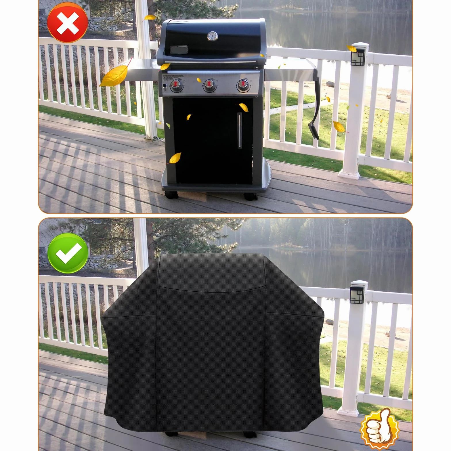 Pokrowiec na grilla 165 CM Pokrowiec na grilla barbecue do Weber Genesis 400 Series 4-palnikowy grill gazowy, o wzmocnionej konstrukcji i wodoodporny, pokrowiec PU do Weber Genesis E435, E410, E440
