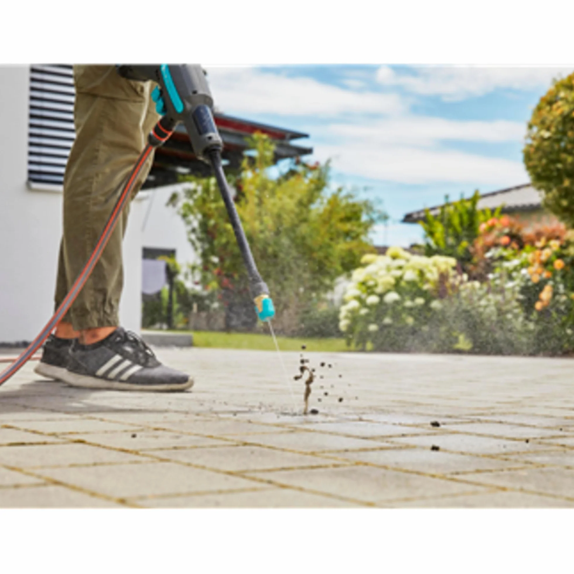 Gardena Akumulatorowa myjka średniociśnieniowa AquaClean 24/18V P4A – bez akumulatora: Regulowane ciśnienie wody, Dysze, Trzy tryby czyszczenia, przenośne narzędzie do użytku na zewnątrz (14800-55)