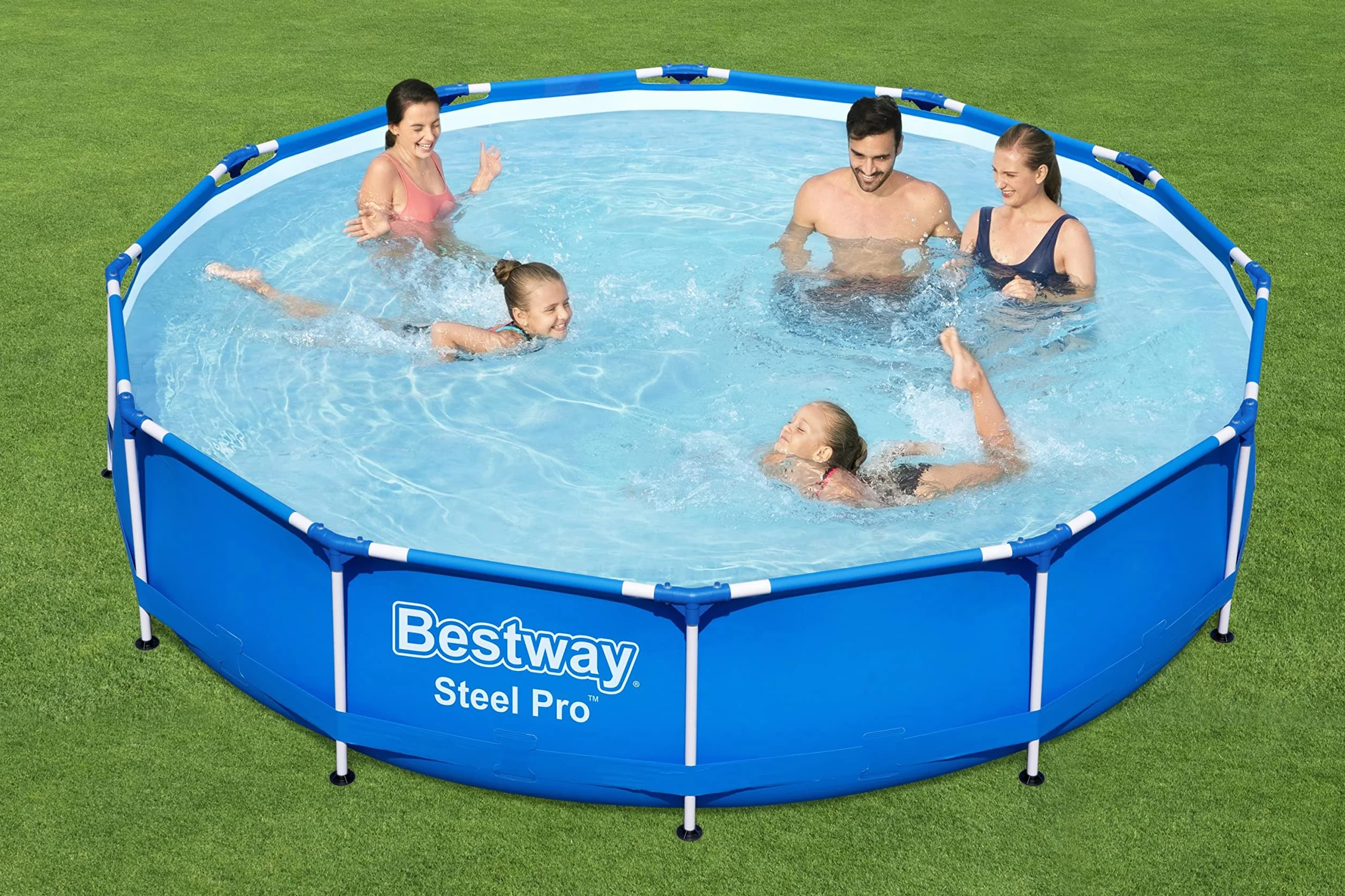 Bestway Steel Pro Frame zestaw basenowy z pompą filtrującą Ø 366 x 76 cm, niebieski, okrągły