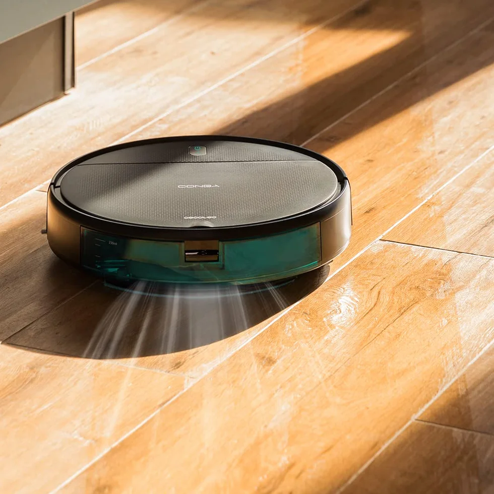 Cecotec Robot odkurzający z nawigacją żyroskopową i aplikacją Conga M10 X-Treme. 2000Pa, zamiatanie, odkurzanie, szorowanie i mop, autonomia 120 mins, czujniki zapobiegające upadkowi i 2 szczotkom