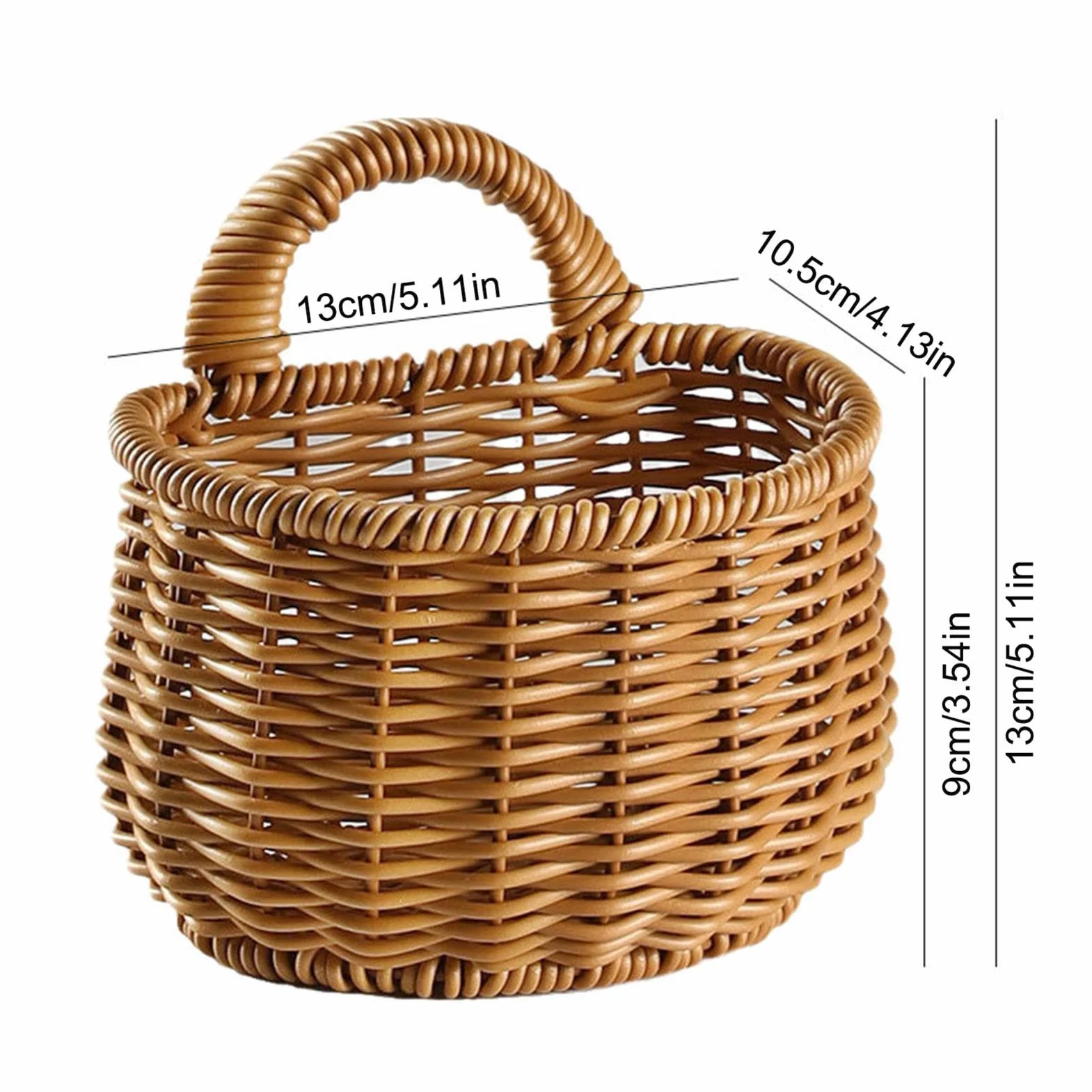 Rattan wisz?cy koszyk, koszyk kwiatowy, przechowywanie wiklinowe, stylowy design rattan multi funkcjonalne roztwór do przechowywania ?atwych monta?