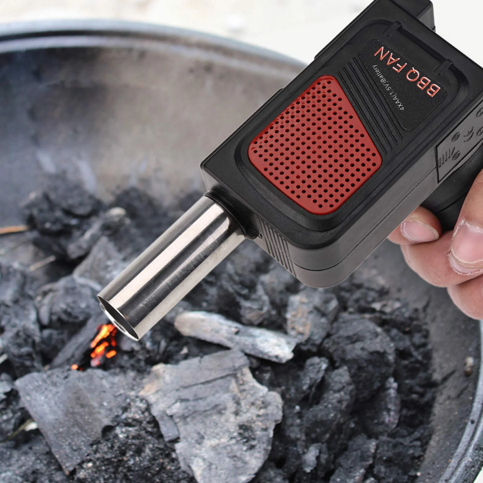 Haofy Wentylator do grilla Dmuchawa do grilla ręcznego, przenośny grill Elektryczny dmuchawa powietrza Narzędzie przeciwpożarowe do gotowania na świeżym powietrzu, piknik, kemping