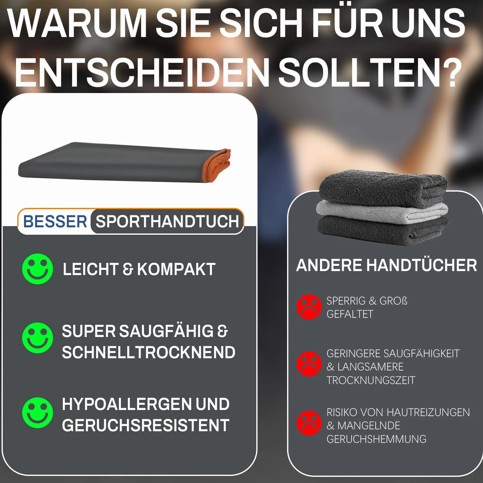 Ręcznik fitness z torbą, ręcznik z mikrofibry z wysokiej jakości mikrofibry, super chłonny, kompaktowy i przenośny, 120 x 50 cm, ręcznik sportowy, do studia fitness, podróży, uprawiania sportu