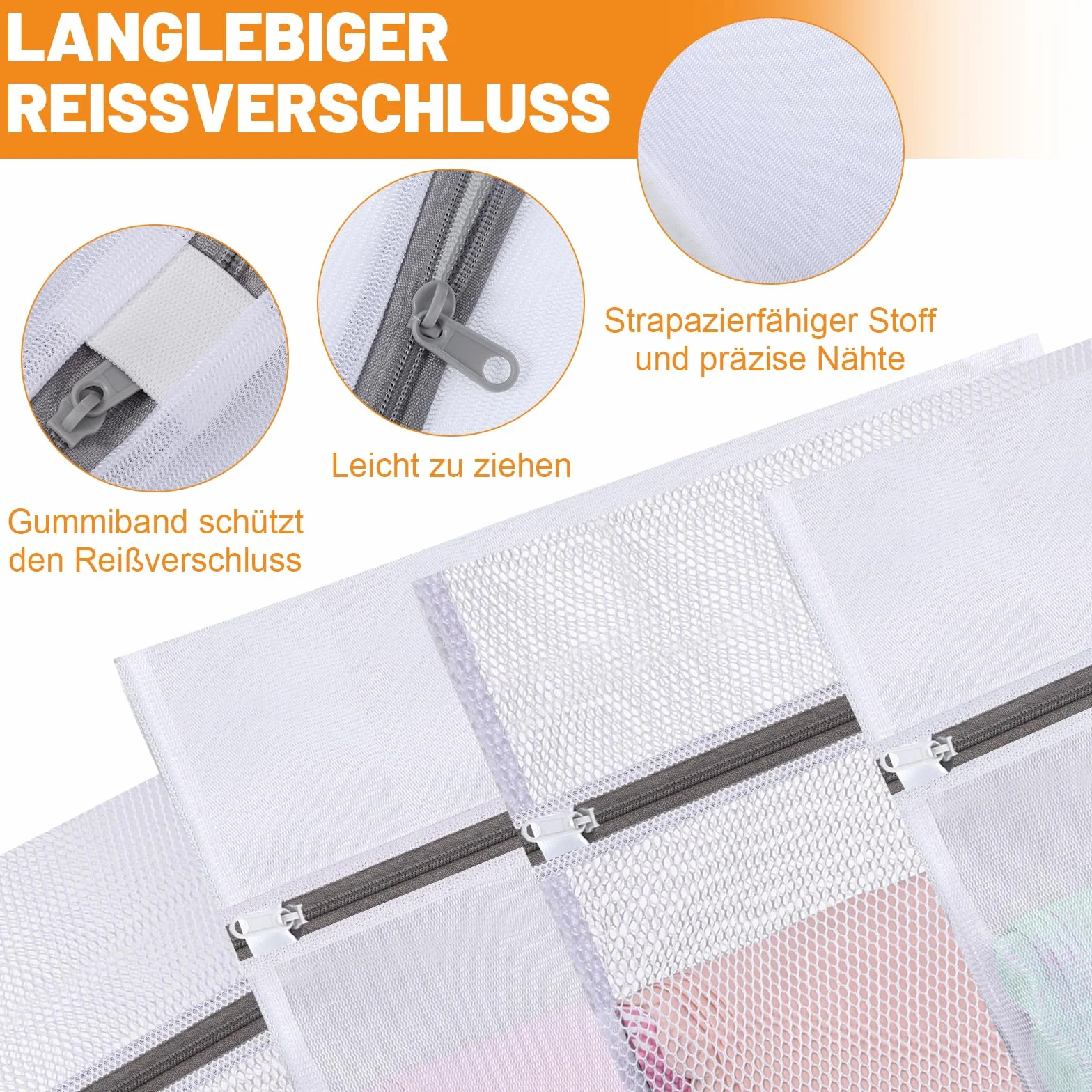 Dntorx 6 sztuk siatek do prania do pralki, woreczek do prania w 4 rozmiarach, torba do prania Laundry Bag z zamkiem błyskawicznym na koszule, sweter, płaszcze, jeansy, bieliznę, ubrania dla dzieci