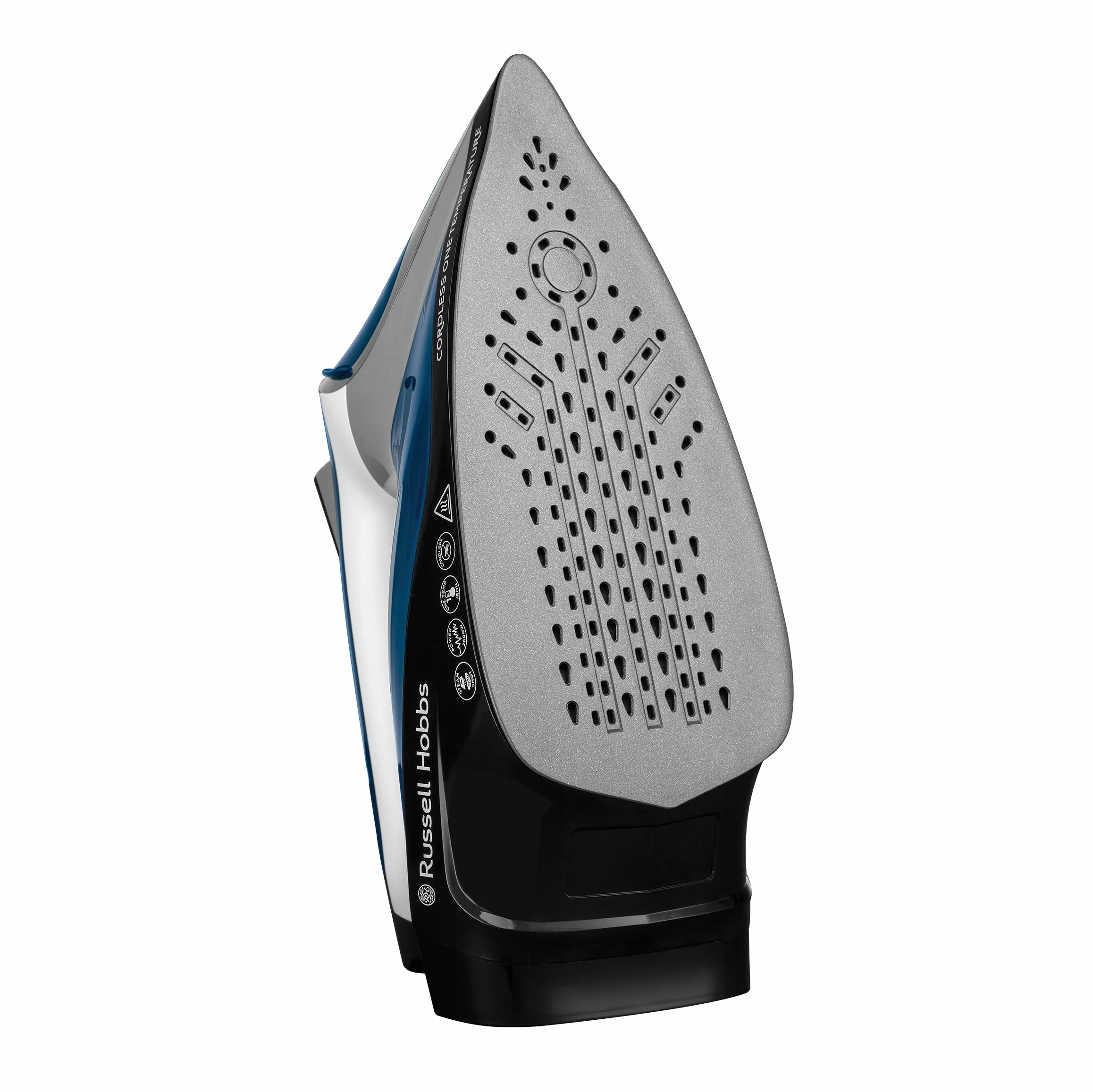 Russell Hobbs Żelazko parowe [2600W, uderzenie pary 210g] Cordless One Temperature (bezprzewodowe ze stacją bazową i technologia jednej temperatury do wszystkich tkanin, czas pracy ok. 25s) 26020-56