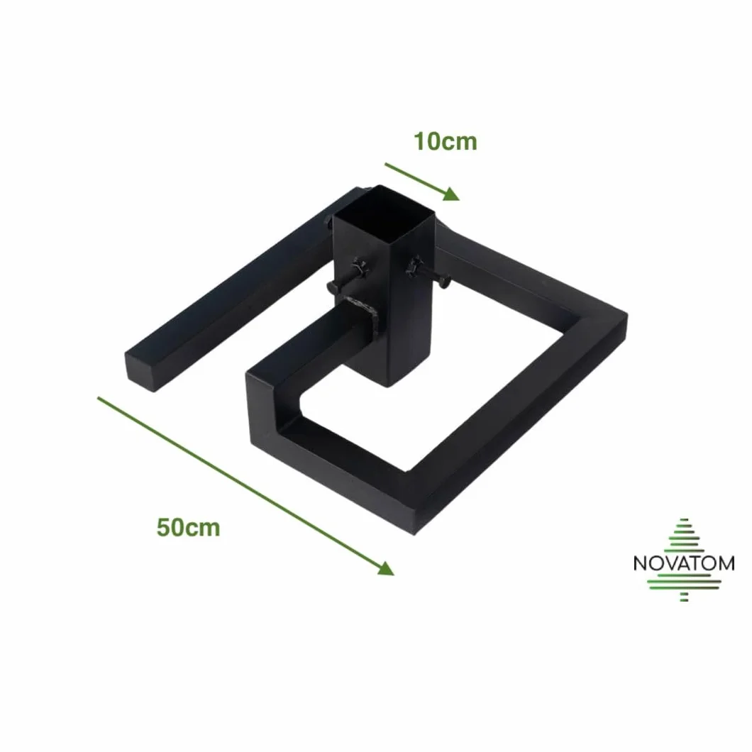 NOVATOM® Nowoczesny stojak na choinkę 50 x 50 cm, czarny, stabilny stojak na choinkę z metalu