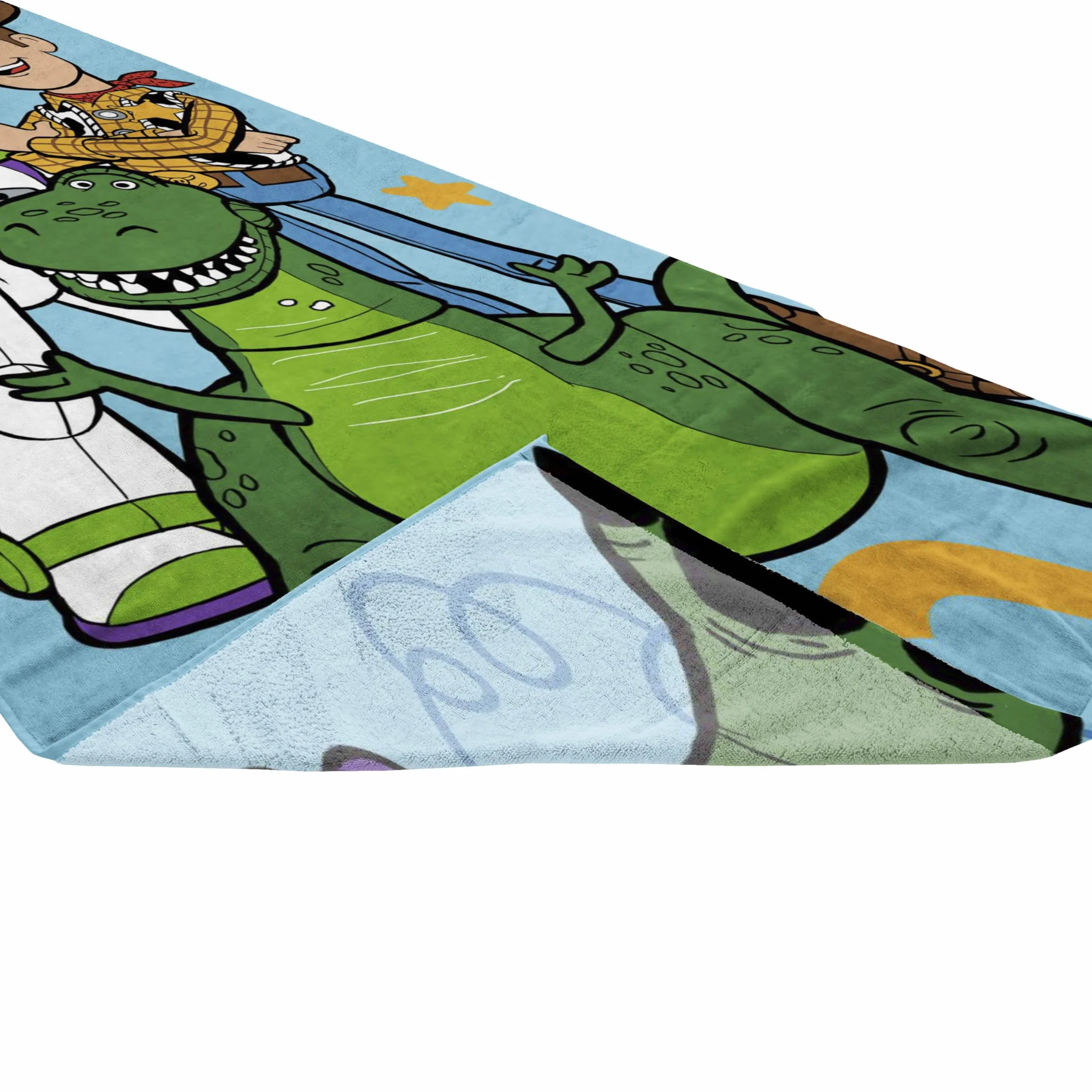 Jay Franco Kids Disney Toy Story 100% bawełniany ręcznik plażowy – 71 x 147 cm Super miękki ręcznik kąpielowy, basenowy i podróżny, oficjalny produkt licencjonowany, niebieski