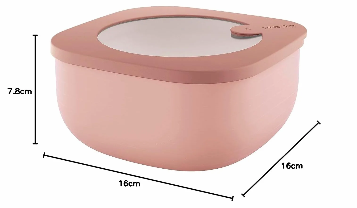 Guzzini Niski pojemnik hermetyczny 16 x 16 x h7,8 cm 975 cc STORE&MORE BIO Róża z kwiatem brzoskwini