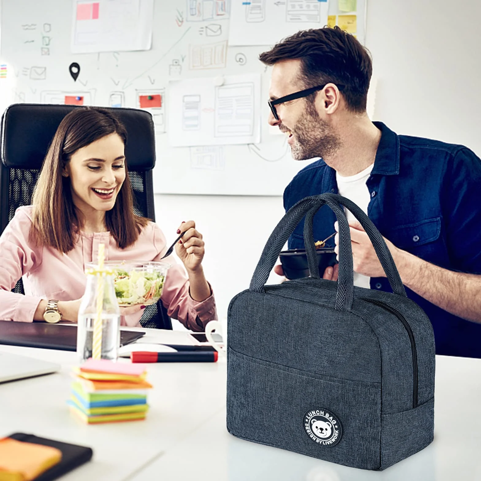 Izolowana torba na lunch na biurko 6 l, mały kosz na lunch, wodoodporna mini izolowana torba na lunch dla studenta biura piknik (tybetański cyjan)