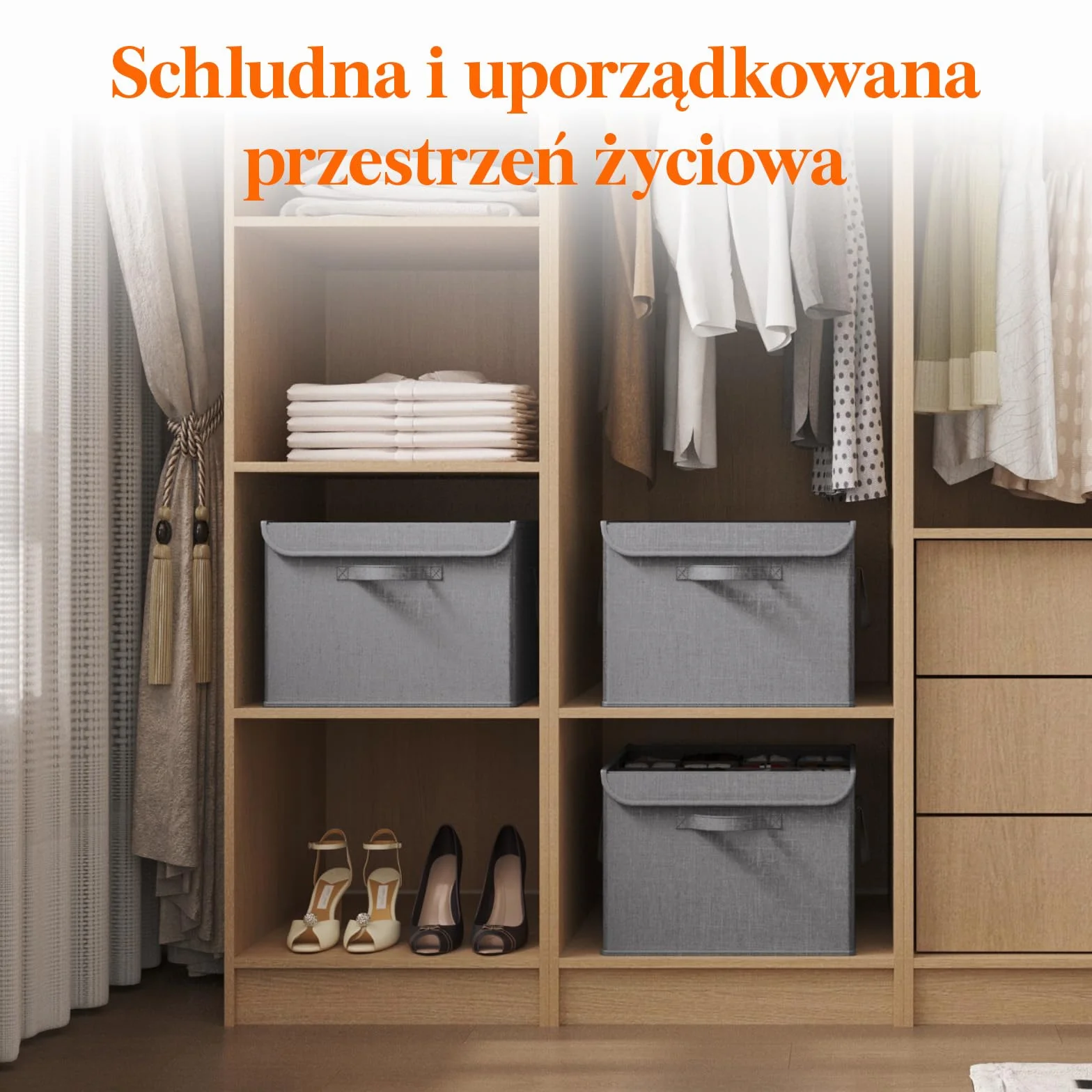 Lifewit Organizer na buty do szafy, regulowane przegródki do przechowywania butów dla 16 par, przezroczyste pudełko na buty pasujące butów, składane pojemniki, jasnoszary, 1-pak