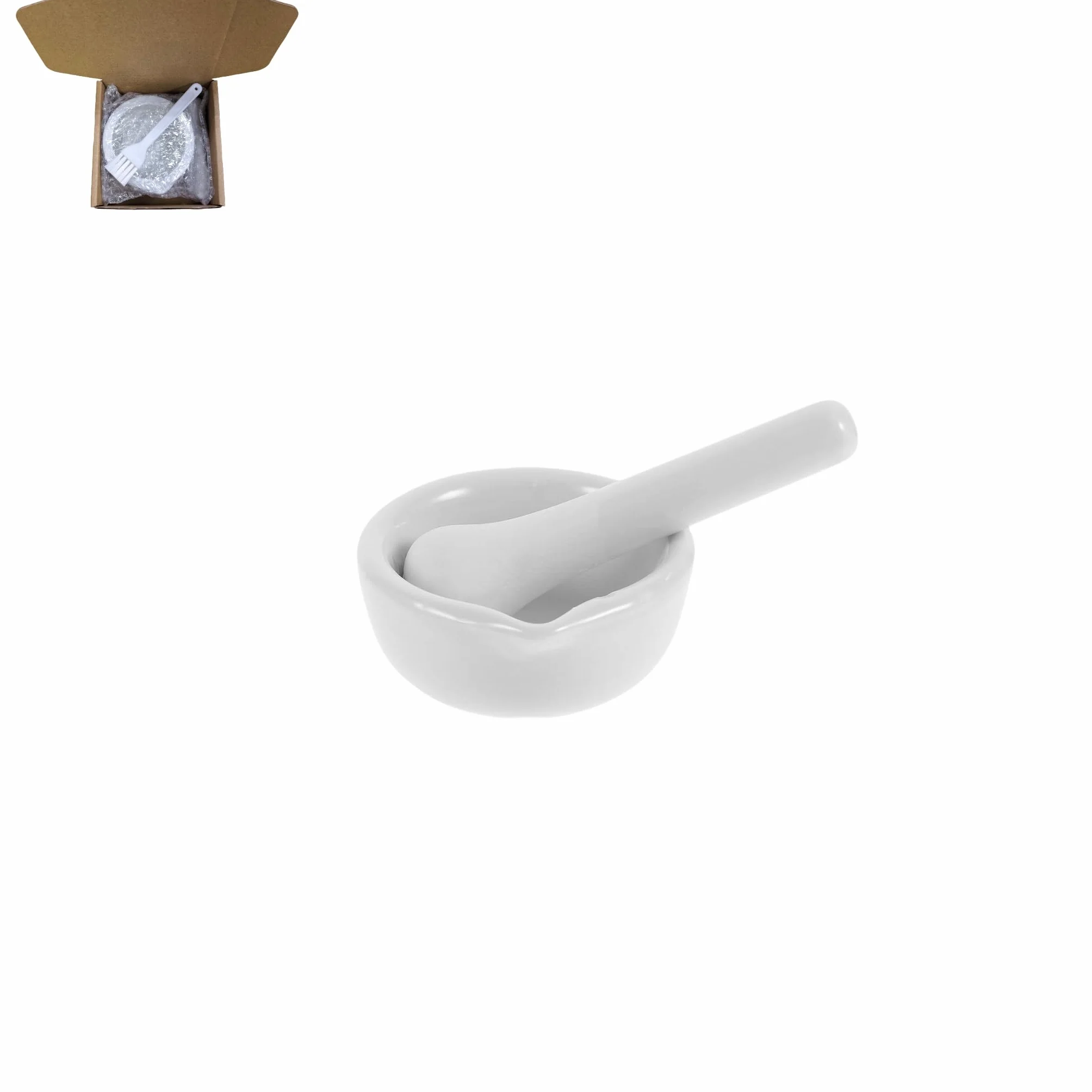 Zestaw moździerza, mały porcelanowy zestaw, miska pesto, idealna do domu i laboratorium (60 mm))