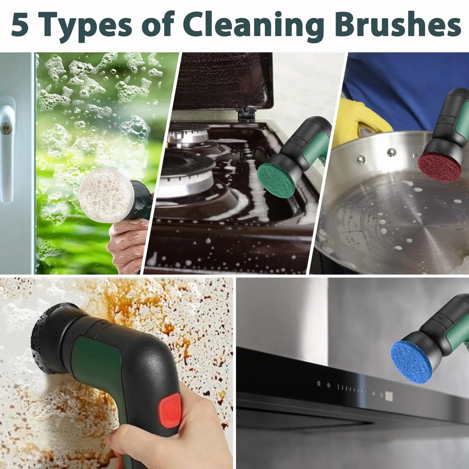 30 sztuk zestawu do Bosch Universal Brush, elektryczna szczotka do czyszczenia z akumulatorem Bosch Home/Garden 6033, szczotka do czyszczenia pad części zamienne (5 stylów szczotki pad)