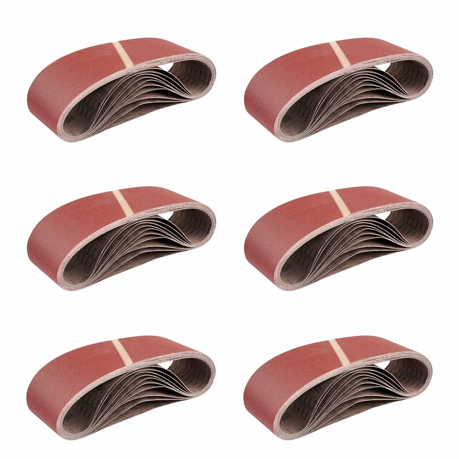 FD-Workstuff Opona szlifierska 10 sztuk premium, 75 x 533 mix, każda 2 x ziarnistość 40, 60, 80, 120, 180 I szlifierka taśmowa, 75 x 533 mm