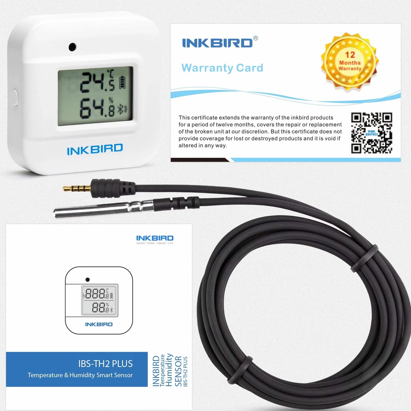 Inkbird IBS-TH2 PLUS Bluetooth termometr czujnik wilgotności kryty czujnik temperatury wilgotności do domu garaż piwnica na wino