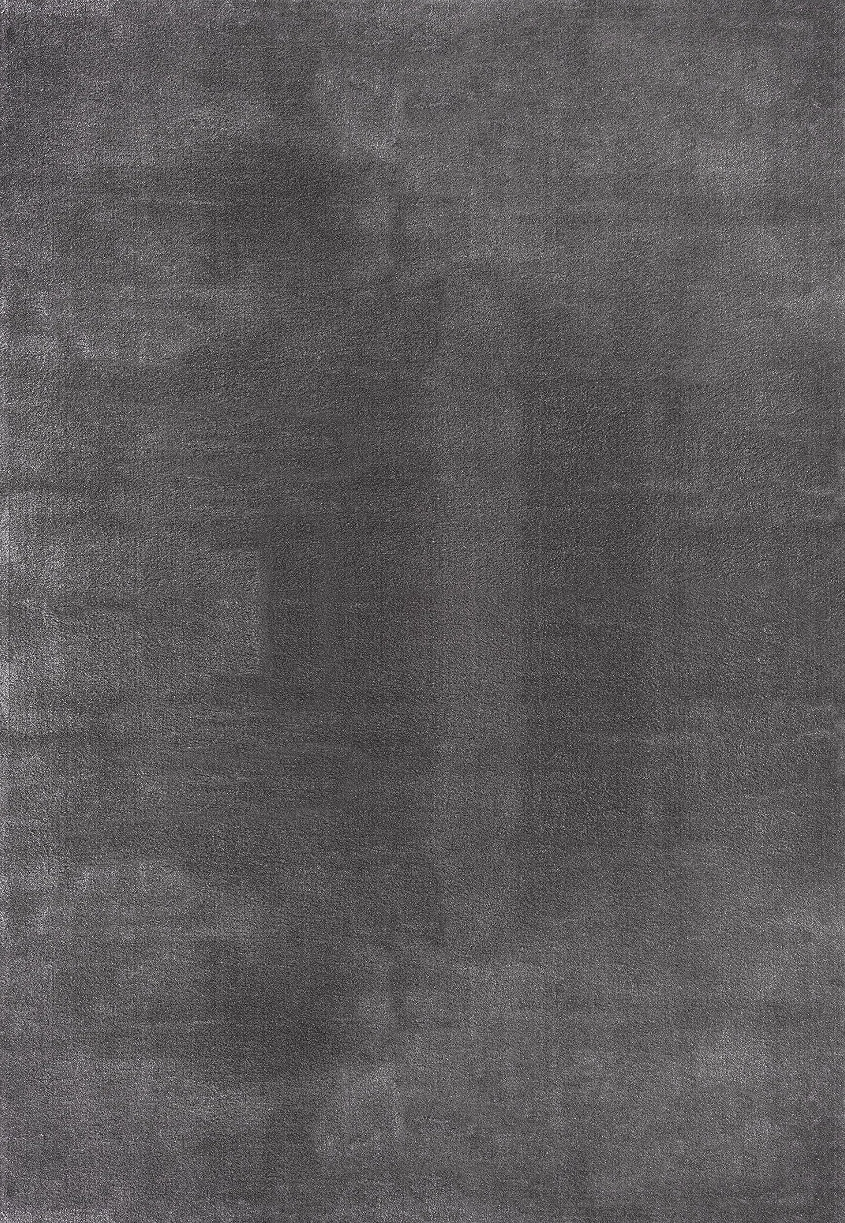 the carpet Relax - Nowoczesny dywan z krótkim i puszystym włosiem, z antypoślizgowym spodem, nadający się do prania w temperaturze do 30 stopni, ultra miękki, Antracyt, 80 x 150 cm